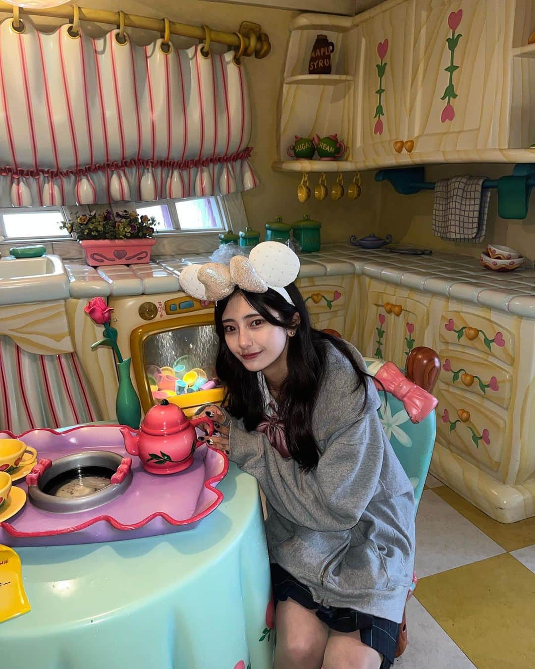 大西陽羽のインスタグラム：「ミニーちゃんしてきた🐭♥️」