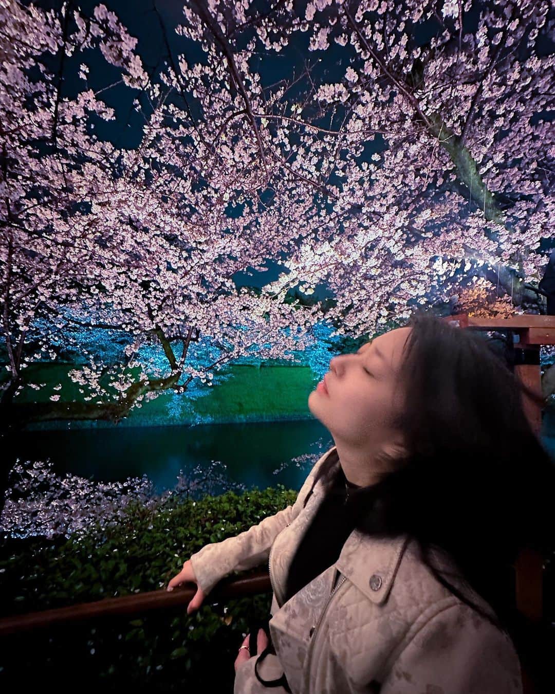後藤郁さんのインスタグラム写真 - (後藤郁Instagram)「🌸  昨年は足首骨折の入院もあり、桜を堪能できなかったので、今年は軽やかなステップを踏みながら、都内屈指の桜の名所に行ってみた。  人混みが苦手で行ったことがなかったけど、やっぱり綺麗ね。  #夜桜」4月1日 19時49分 - kaoru_goto.official