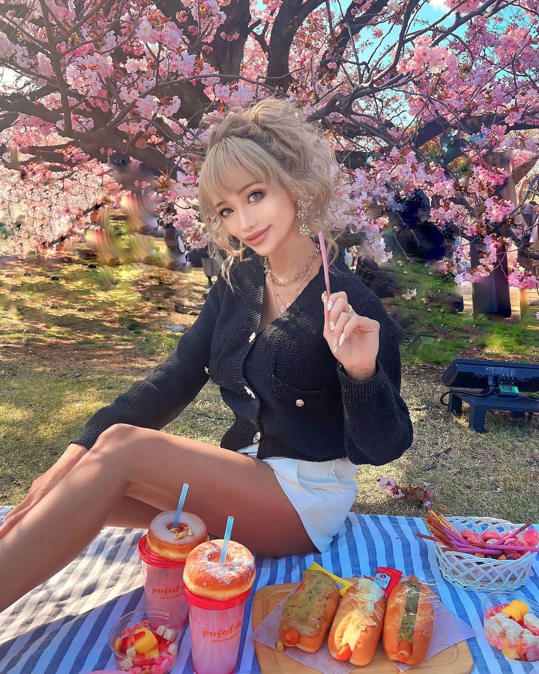 藤木そらさんのインスタグラム写真 - (藤木そらInstagram)「. . Here are the cherry blossom viewing spots😍🧡Shinjuku Gyoen was so beautiful (๑ت๑)♡🌟🌟 . .お花見最高すぎる🤤❣️女子会でお花見パーティーしたよ(•ө•)♡ . .日本の四季は楽しみたいな💓🥰 . . .トップス @la_briller_official 💚私の記事見た方は特別に〖SORACP〗で500円OFFになるよ♥️🙏💭💗 . .可愛いい服いっぱいあるから、チェックしてみて(♡´∀`♡) . . . . . .  .#お花見 #女子会コーデ #女子会パーティー #ヘアアレンジ #ポニーテールアレンジ #ギャル #ギャルコーデ #ギャルメイク #春コーデ #ピクニック #おしゃピク」4月1日 20時34分 - sorafujiki