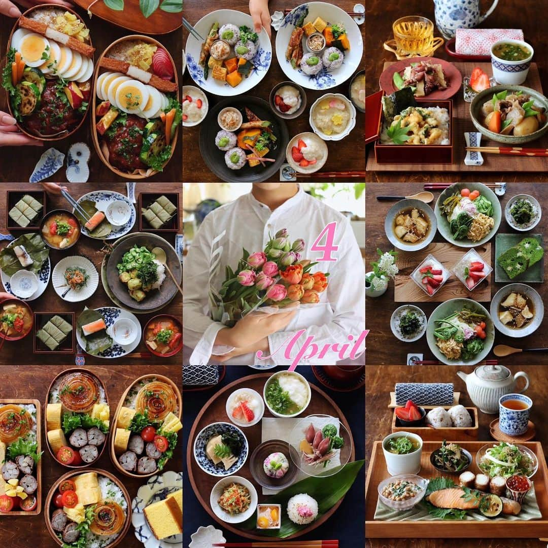 のん ◡̈*のインスタグラム：「・ ・ 過去にpostした4月のお料理を集めました🌸 今月もよろしくお願いします😊 ・ ・ ・ ・ 2枚目は昨夜の大阪城公園の桜です。 同級生とご飯を食べた帰り、少しお酒を買って 夜桜見物に行ってみました🌸 ・ 小学生の頃、ずっとクラスが一緒で なんか知らんけどいつも隣におった奴。 ランドセルからってる姿はいまだに鮮明です。 ・ 前にあったのはもう10年も前のことなのに、 昨日も今日も会っていたかのようにちょっと会おかー。って 気軽に言えるって、これはなんなのかなぁ。 ・ 満開の桜の下でいろんな話をしながら これからもまだまだ楽しいことが沢山あったらいいねって。 ・ 人生は楽しい事ばかりではなくて、辛いことも待っている。 だけどまけないで頑張ろう！ また美味しいお酒を一緒に飲もう！って約束しました☺️ ・ ・ 大切な友達が、これから先もずっと幸せでいてくれますように。 桜を見上げて心から願う夜でした🌸 ・ ・ 桜が満開をむかえると必ず聴きたくなるのが 竹内まりやさんの『 人生の扉』　 家に帰ってこの歌を聴きながらかるくもう一杯。 沁みました。鼻水 ・ この満開の季節に聴いてみてほしい素敵な歌です☺️ ・ ・ ・ ・ #最強腐れ縁 #同級生 #人生の扉 #大阪城公園  #チューリップ #花のある暮らし #tulip #丁寧な暮らし #心はぐくむごはん #一汁三菜  #発酵食品 #発酵 #発酵食  #和食 #おうちごはん  #家庭料理 #朝ごはん #うつわ #器 #うつわ好き #igersjp #onthetable #japanesefood」