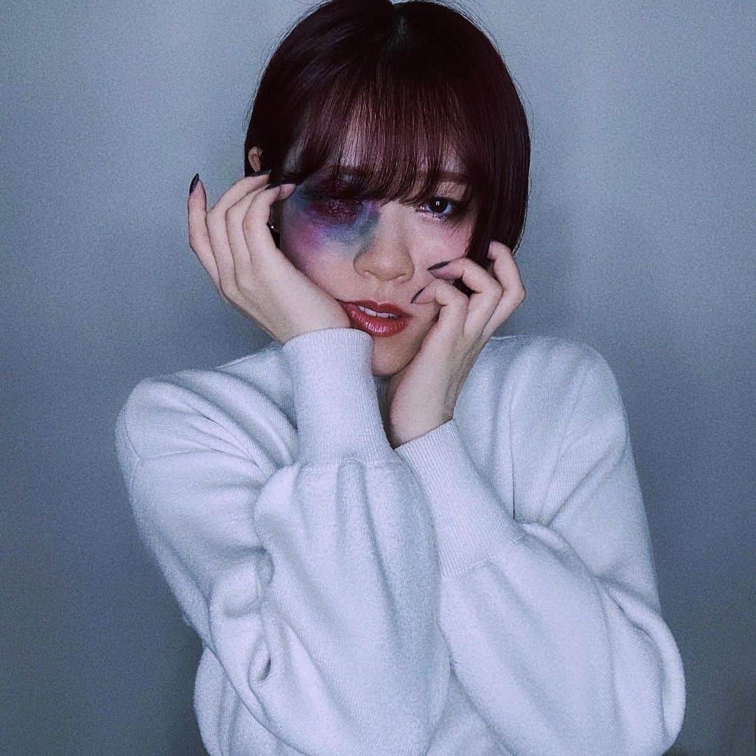 鈴木もものインスタグラム：「⚠️👀💚 . . . . . #特殊メイク #傷メイク #makeup #japan #japanesegirl #fyp #tbt #fy」