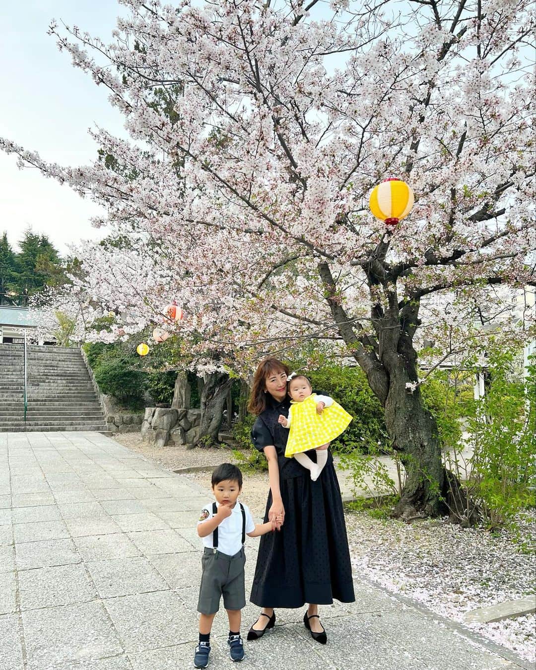 Mai Wakimizuのインスタグラム：「私達家族にとってイベント続きの3月4月。それもあって今年の桜はなんだかいつもよりスペシャルに感じる♡4月1日が桜満開だなんていつぶりだろう♡あと残すイベントは主人のお誕生日(息子がパパのお誕生日は桜、と覚えたのでスルー出来ない。笑)とpopup!!一つ一つ大事にこなして行こう。 ちょうど桜吹雪のタイミングが見れました＼(^o^)／ #家族写真#2歳8ヶ月#生後8ヶ月#兄妹#男の子ママ#女の子ママ#mamalife」