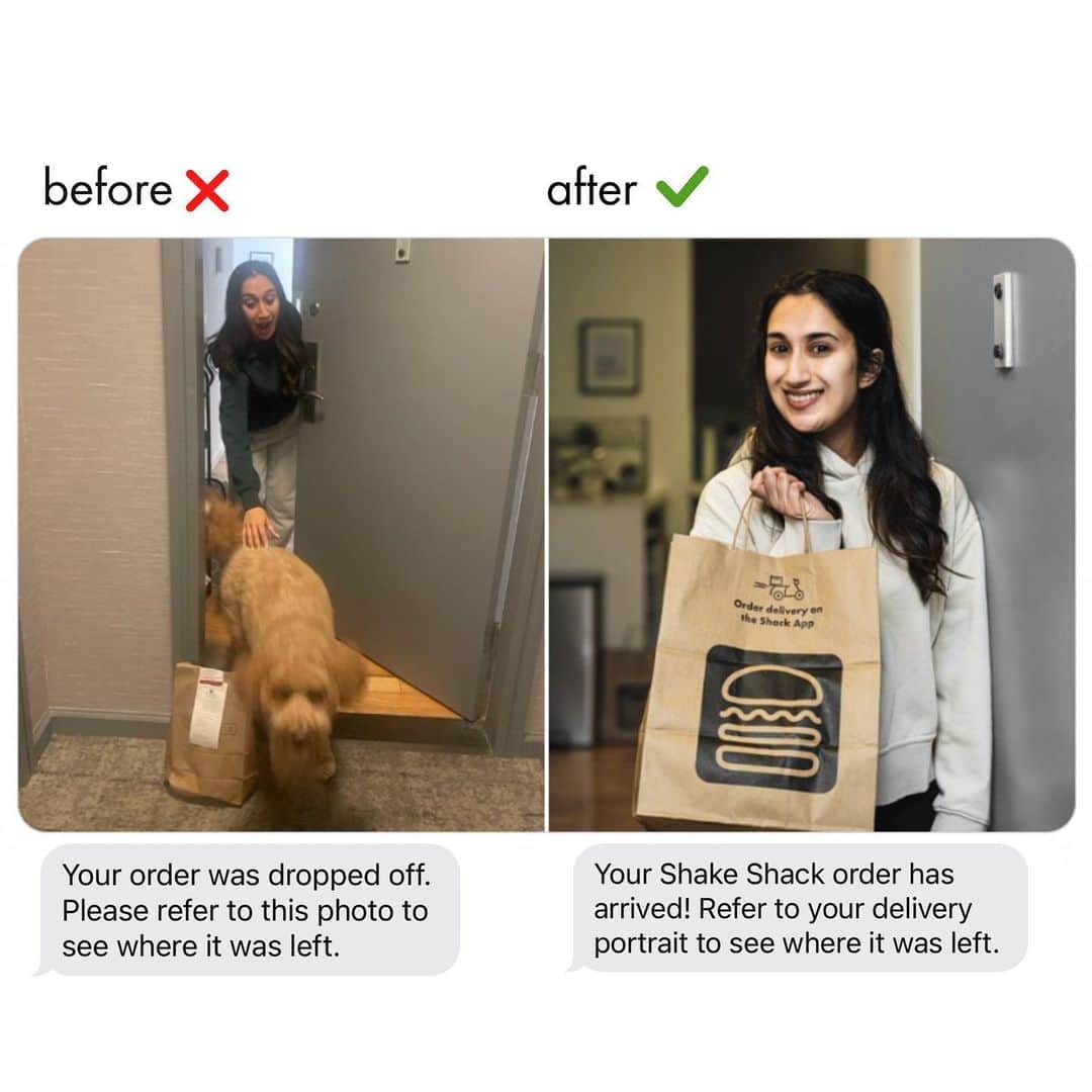 SHAKE SHACKさんのインスタグラム写真 - (SHAKE SHACKInstagram)「It’s time to put an end to bad 'proof of delivery' photos. Now for a limited time, when you order delivery on the Shack App, we’ll deliver your Shack favorites + a flattering portrait at no extra charge—simply tap the "Take my portrait" option at checkout!」4月1日 22時38分 - shakeshack