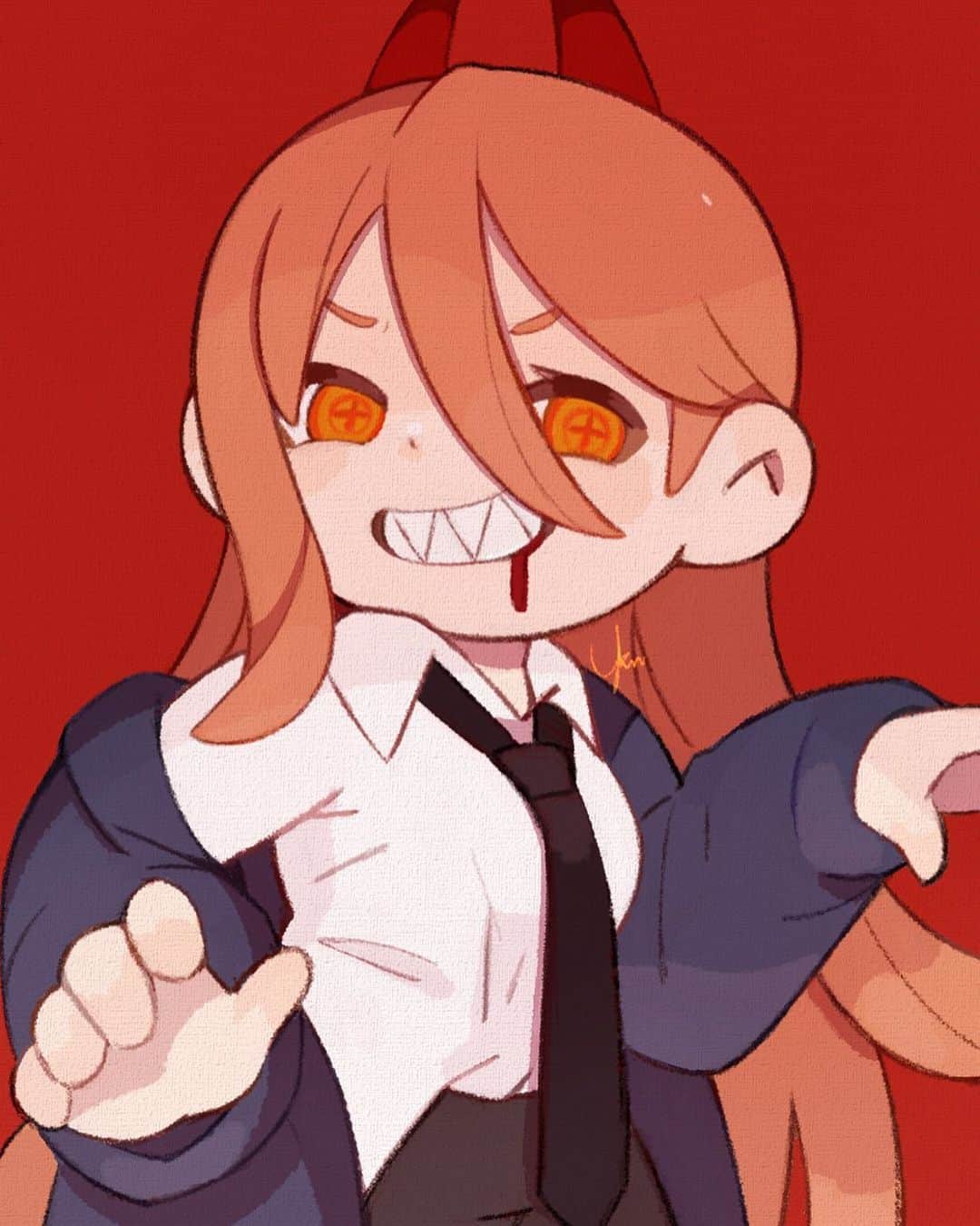のインスタグラム：「#drawing#illustration#fanart#anime#animegirl#power#chainsaw#chainsawman#devil」