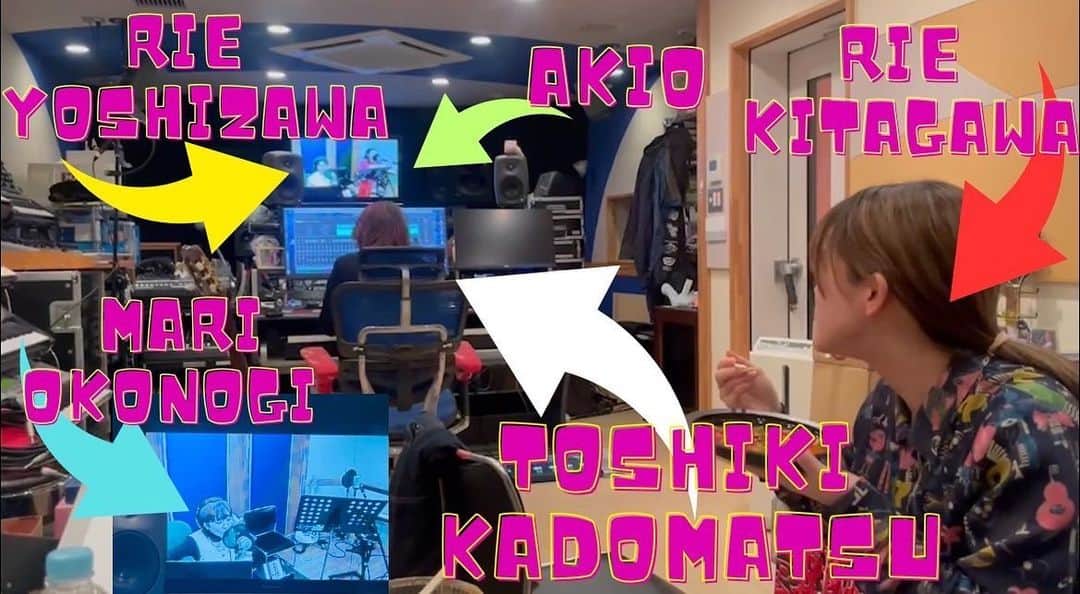 のインスタグラム：「🎙  先日の道場は とってもゴージャスな時間で 耳が福々でした  ワクワクだあ。。  collage by 亜季緒 かわいい〜ありがとう🥰  #角松敏生 さん #レコーディング #道場 #吉沢梨絵 さん #亜季緒 ちゃん #北川理恵 ちゃん #小此木麻里 #感謝  #🎙」