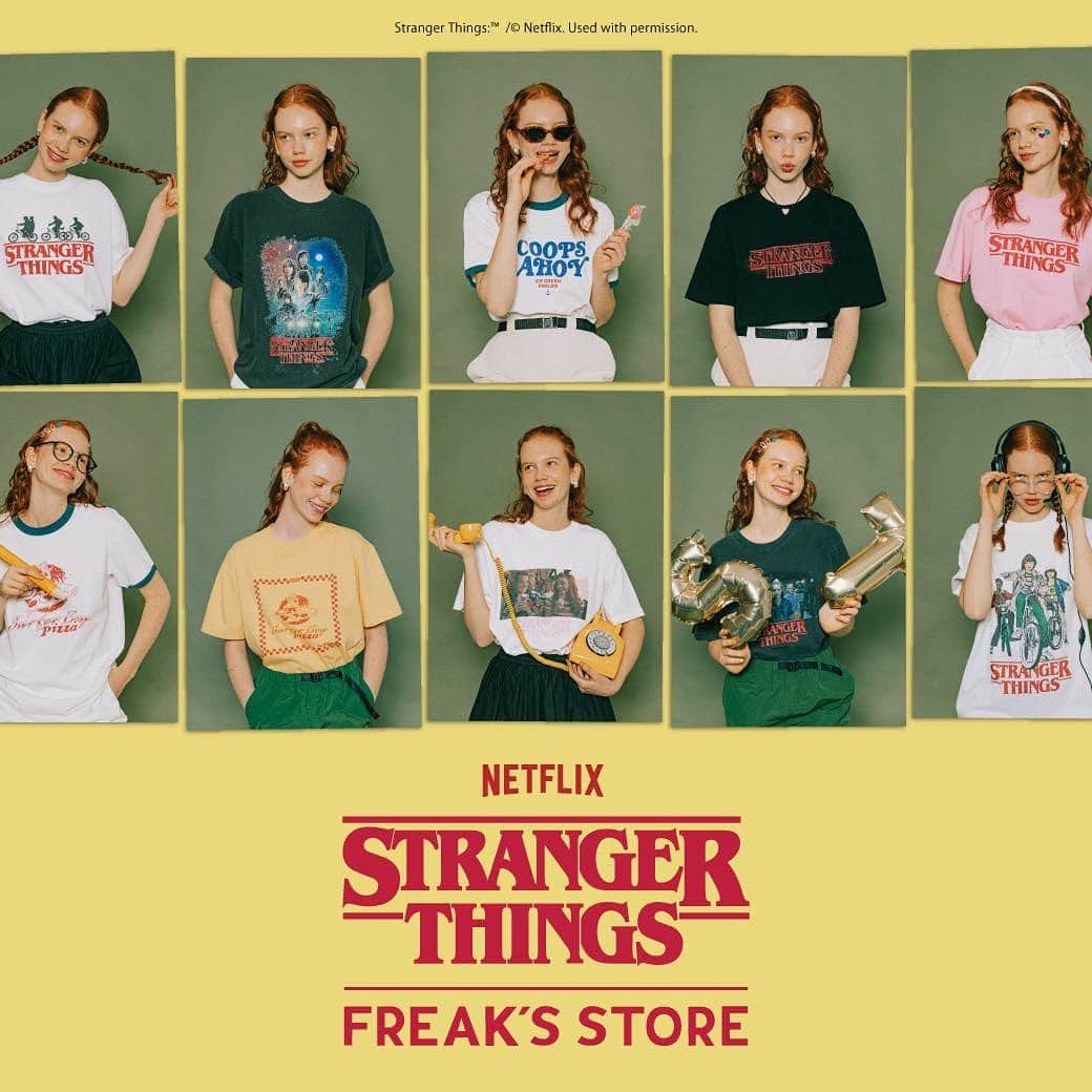 FREAK'S STORE渋谷さんのインスタグラム写真 - (FREAK'S STORE渋谷Instagram)「. ~Stranger Things FREAK'S STORE LIMITED MODEL~ Stranger Thingsのレトロな80年代の雰囲気からインスパイアされた、FREAK'S STORE限定発売のスペシャルモデルが登場。 ポップなカラーとプリントが可愛いスペシャルアイテムです！スタッフの着用コーディネートはこちらのInstagram で近日UP予定です！お楽しみに♪ オンライン予約開始▶本日3/31(金） 店頭発売▶4/7（金） スタッフ一同皆様のご来店をお待ちしております！！」4月2日 19時56分 - freaksstore_shibuya