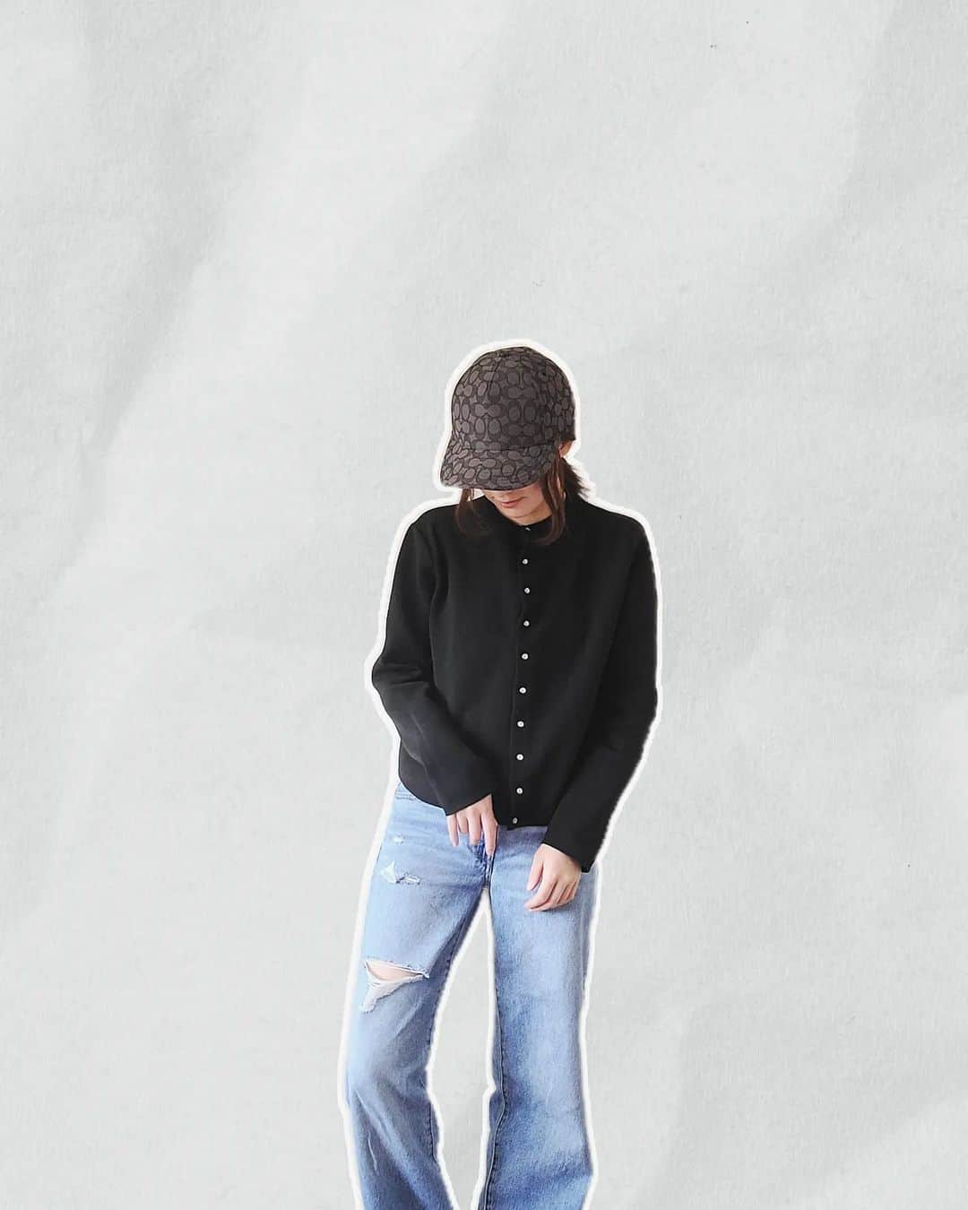 三澄さえのインスタグラム：「👖  ダメージデニムあんま好きじゃなかったけど着てみた。良き。  #levis #vacancy #coach」