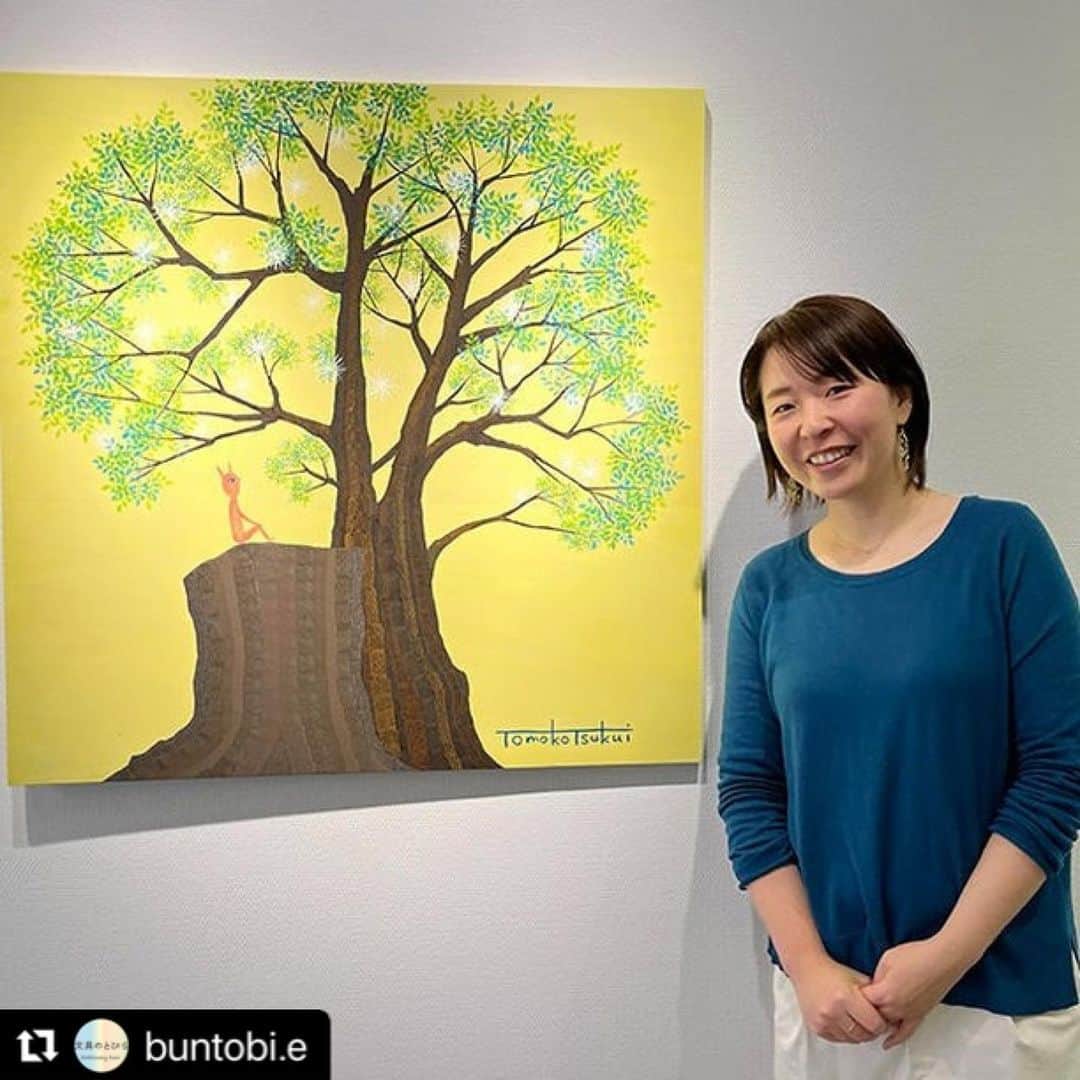 津久井智子のインスタグラム：「#Repost @buntobi.e with @use.repost ・・・ [Event]  Tomoko Tsukui's solo exhibition opens! Her works drawn with eraser stamps are spectacular!  #Stationery #buntobi #Japan #souvenier #Japanesestationery　@TomokoTsukui  https://www.buntobi.com/articles/entry/event/017334/」