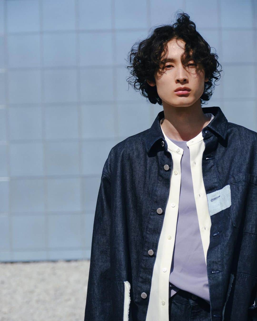 のインスタグラム：「13oz bi-color denim jacket 38,500yen(in tax)  13oz bi-color denim pants 27,500yen(in tax)  technorama relax T-shirt 7,700yen(in tax)  SMALL MESH band collar shirt 12,100yen(in tax)  #unitedtokyo #ユナイテッドトウキョウ」