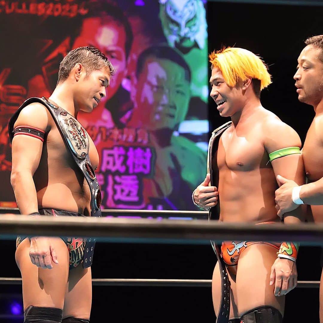 のインスタグラム：「現世界ジュニアチャンピオンである土井成樹選手との初遭遇。  こんな日も来るんだなと思いつつすげえ楽しかったしさすがのスピードでした。  BJWジュニアも面白いですよ？ お客さんもまだまだ物足りないですよね？ 僕も闘いたいです。 大鷲さんは大きいので大丈夫です。 #bjw」