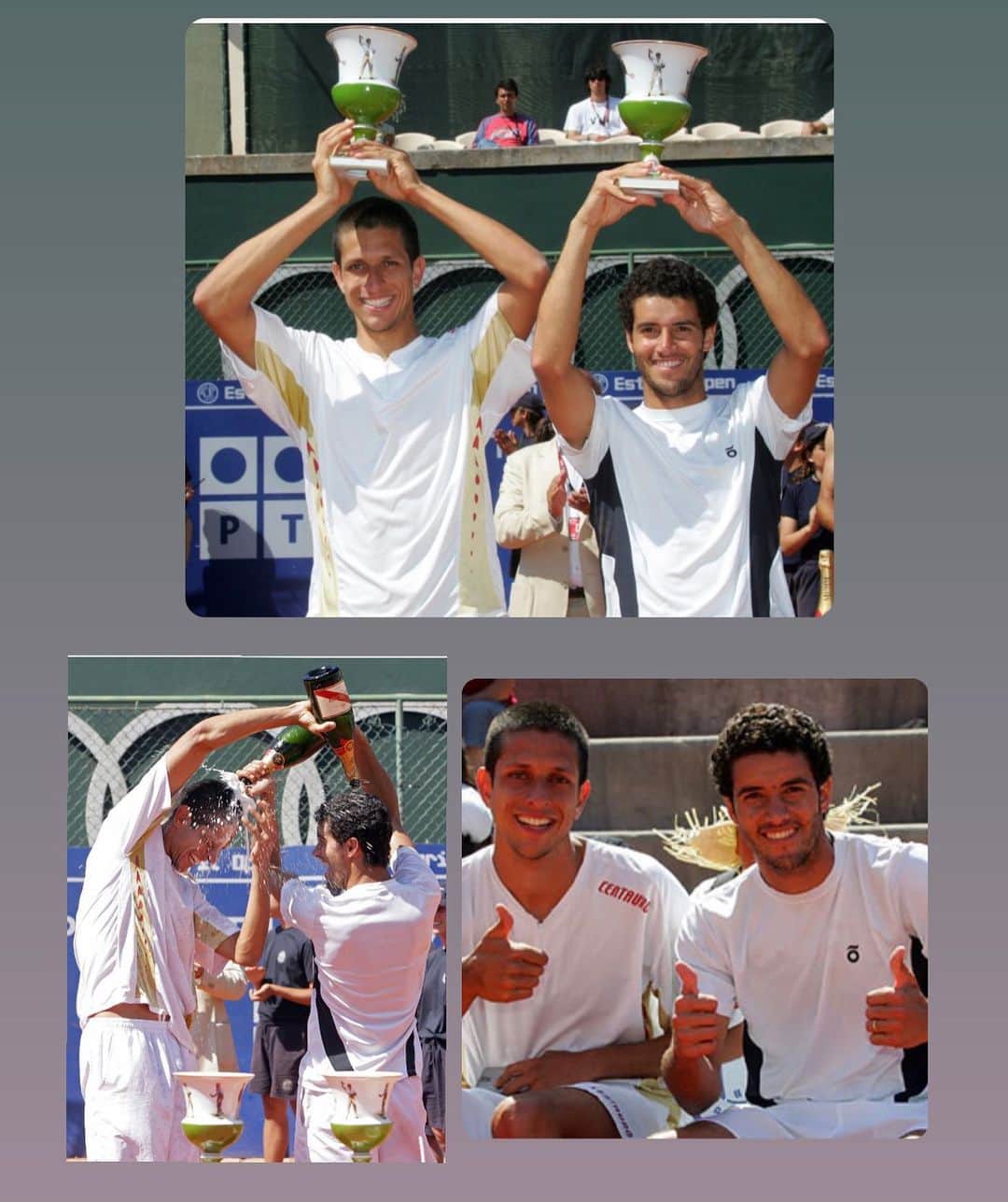 マルセロ・メロのインスタグラム：「Foi 2007 aqui em Estoril que eu conquistei meu primeiro título de ATP, meu parceiro na época era o Dedeee (@andre_sa77 ), lembro de cada detalhe deste torneio. Com certeza um dos mais especiais por ter sido aqui onde comecei a escrever a minha história no tênis.  De la p cá conquistamos 2 Grand Slams, 9 Master1000, N1 do mundo, somando 36 títulos.  Aproveito para agradecer todos que estiveram comigo durante esta jornada!   Vaaamo q vaaamo em busca de mais, tentando representar o Brasil da melhor maneira possível!   @dmelo777 @chriszogno @danielcamaraazevedo @centauroesporte @bancobmg @volvocars @vossworld @cbtoficial  @atptour @asicsbrasil @headtennis_official #somostodosgirafa」
