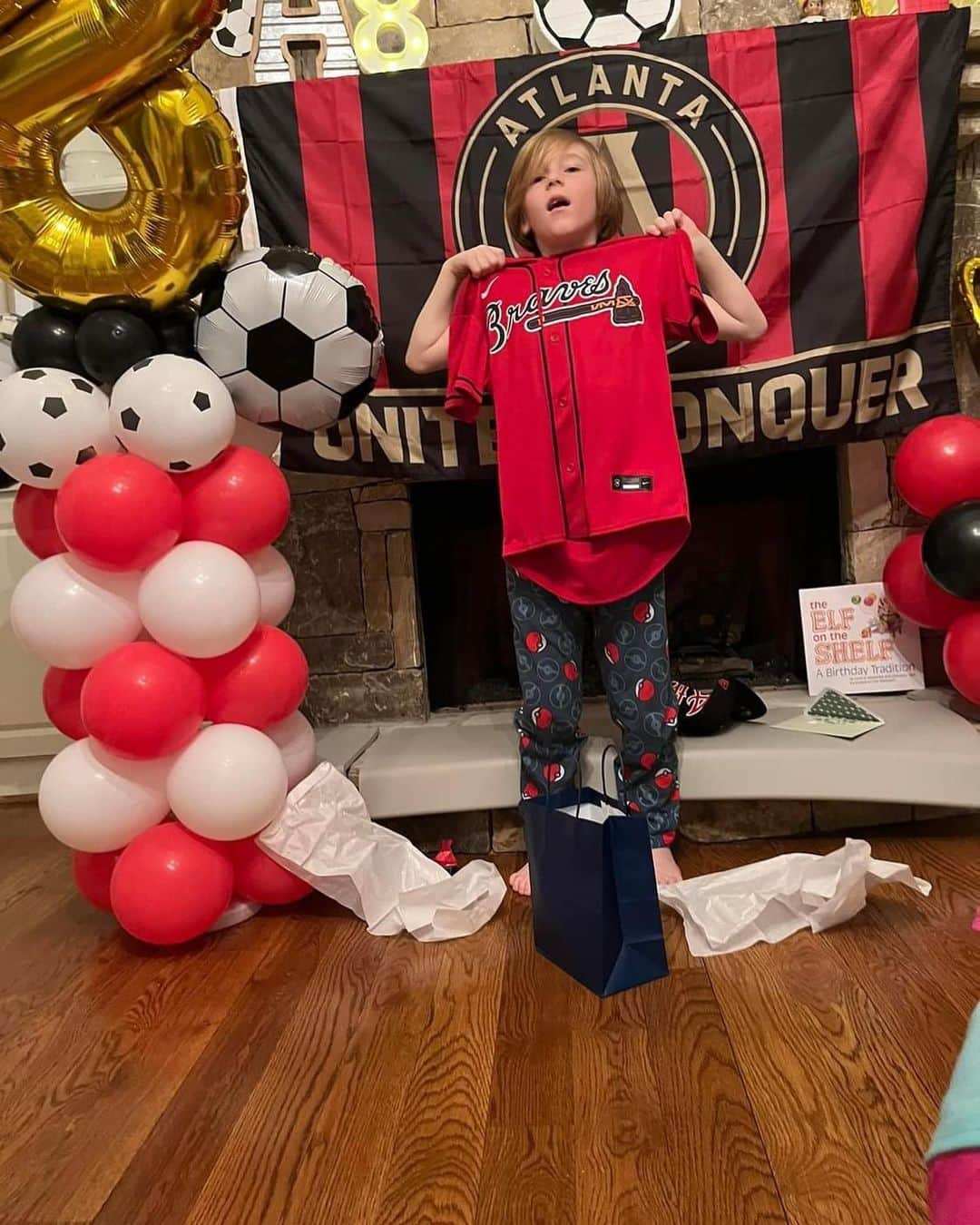 ブラッド・グザンのインスタグラム：「This guy had the best 8th birthday yesterday! Our first born who made me a dad is the kindest boy who wants to play all sports! We love you Aiden! #8 #3points #bdayboy #autographs ❤️」