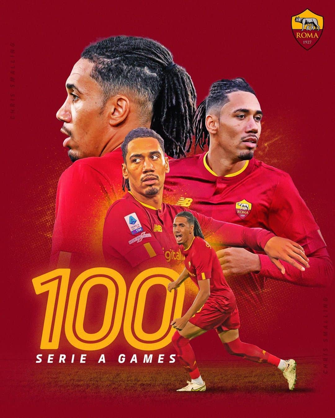 クリス・スモーリングのインスタグラム：「💯 @seriea games! 👏  @smalling 👊  #ASRoma #RomaSamp」