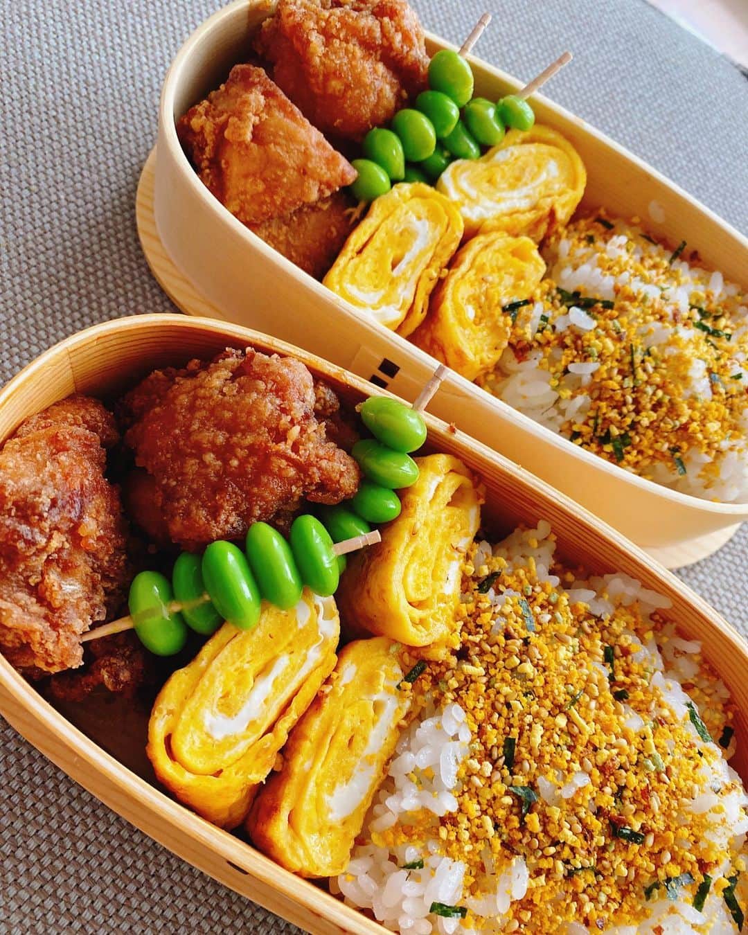 のインスタグラム：「おはようございます。今日は唐揚げ弁当❤️では良い一日を！ #春休みお弁当」