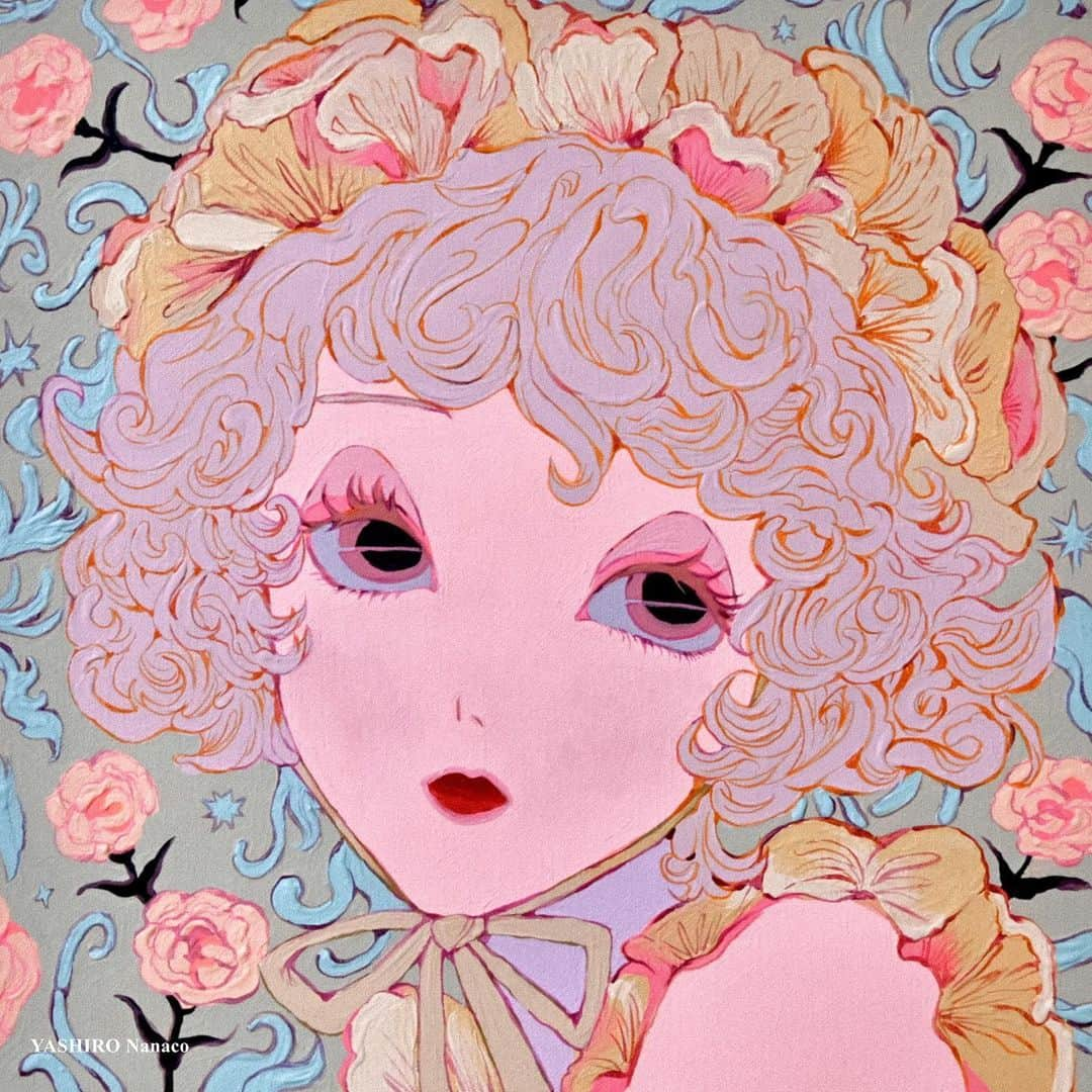 八館ななこさんのインスタグラム写真 - (八館ななこInstagram)「“Carnation” gouache on canvas キャンバスにアクリルガッシュ」4月3日 14時34分 - nanaco846