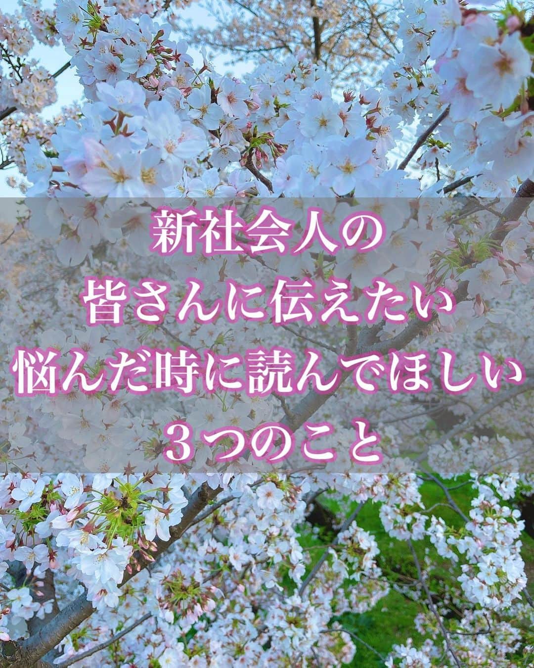 加代憲康のインスタグラム：「🌸新社会人の皆さん🌸 おめでとう㊗️ございます 今回はあえて、、、はぁ〜疲れたぁ。 😮‍💨あ〜辛いなぁ、、、。 続けれるかなぁ😩とりあえず早く休みになってほしい〜。って悩んだ時に読んでもらえると嬉しいです！おそらく、、、今はまだ、数日、、、新人研修や、顔合わせ的な入社式など、、、まだまだ緊張感MAXな時期だと思います。1日終わると、、、いつのまにか寝てる。 朝が起きれない。みたいな日もある思います。  とりあえずお伝えしたいことは３つあるのでお時間ある時に目を通してみてください。  ①当たり前だから心配しないで🙌 皆さん、、、かなり疲れて帰ってくる日が多いと思います。でも！心配しないでください。それは当たり前のこと！  コロナ禍が学生時代だった皆さんにとってリアルで濃厚なコミュニケーションは疲れます。気を使い過ぎてしまう、、、なんてことは毎日起きると思います。でもそれは当たり前です。全然気にしないでください。極々普通のことです。  学生から社会人になる。 覚えることも学ぶことも、、、ありすぎて頭はパンク状態。 そして、、、身体も限界をむかえます。  気合い入れてても入れてなくても疲れるものです。だから気にしないで大丈夫です🙆‍♂️  ②ほとんど悩みは来年には忘れてる。 いろんなことで悩み出す時はきます。 悩みというのは２つに分けれるのでこれを覚えておいてください。きっと楽になりますよ！ 【変数と定数】に悩みを分けてみてください。 1つ目として変数。 これは変化するものに対する悩み。 つまり変化に対応していけば解決できます。例えば、、、自分から変わる。 時間でいうと、、、朝が起きれないという悩みは自分自身の問題でありやり方次第でどうにでもなりますよね？目覚まし⏰買ってみたり、早めに寝て睡眠時間を多くとったり、、、という感じで対応できます。  それに比べて２つ目の定数。 これはほとんど、、、自分で変えれるものでない。変わらないものに対しての悩み。例えば、、、ついた職業をやりたくない。嫌い、、、なら辞めるしかないです。これは変わらない部分の悩み。だから悩んでも悩んでも答えは出ません。  悩んだ時は変数なのか？定数なのか？ まずは分けてみましょう。 早く帰りたい！、、、これは労働時間は決まってるのでどんだけ悩んでも変わりません。 仕事がつまらない、、、これは自分次第でどうにでも変わることはできます。っていった感じで悩んだ時は分けてみましょう！  そして、今の悩みなんて、、、誰もが来年には忘れてます。だからなるべく自分を自分でスルーしましょう！  ③全ては写し鏡。 ほとんどの悩みは人間関係。 合う人、合わない人、好きな人、嫌いな人が、誰でもいると思います。 合う人、好きな人では悩みはそんなに生まれません。でも合わない人や、嫌いな人には悩みますよね？  めっちゃくちゃざっくり伝えると、、、。 全ては写し鏡なんです。 嫌な人、合わない人の行動や発言。これはあなた自身を写してます。つまり他人は全てあなた自身を写してる鏡であり、あなた自身でもあります。  えっ？そんなことはない！ って誰でも思いますが、、、わからないものなんです。  挨拶したのに、、、返し方雑いなぁ。 みたいに感じたあなたの次の挨拶はおそらくその返し方雑かった方のやり方。 そして、それが連鎖していくんです。  だから、写し鏡になるってお伝えをしてます。  全てが自分自身の写し鏡だと考えて他人の変化を求めるよりも自分から変わりましょう！  そうすると、、、人間関係が今よりちょっと円滑にそして良くなっていきます。  そしてラストです! ③自分を信じてあげてください。 あなたはよく頑張ってます。 あなたは努力してます。 あなたはいつもコツコツやってます。  そうなんです。 あなたは凄く頑張ってるんです！ それを1番知ってるのはあなた自身。 だから！あなたをあなた自身が否定することは辞めましょう！あなたの努力や頑張りはあなたが認めてあげましょう！  もっともっもできる！ こんなもんじゃない！ 凹んでる場合ではない！  って自分自身をもっと信じてあげましょう！ もっともっと褒めてあげましょう！  ーーーーーーーーーーーーー 悩んだ時はぜひ↑読んでみてください。 誰だって悩みます。 誰だって疲れます。 誰だって上手くいかない時はあります。  もっともっと頼ってみてください。 先輩や同期はあなたの味方です。 そして、周りの方にとってあなたも周りからすると味方であってください。  人は1人では生きていけない。 でも強く生きるには自分1人で立って、行動するしかないです。  いろんなことが矛盾に感じる。 いろんなことが腑に落ちない。 いろんなことを悩む。  それが社会人です。 いろんな人の意見ややり方が混ざってる、混在してるのが社会です。  正義論で人を責めるのはやめましょう！ なぜ？そう感じたのか？ ちょっとでいいです。 寄り添いましょう！  きっとそれがブーメランのようにあなたが辛い時、悩んだ時に、優しく包み込んでくれるあったかい行為や、行動が返ってきます。  最後まで読んでもらってありがとうございました！悩んだ時はいつでもDMください😆」