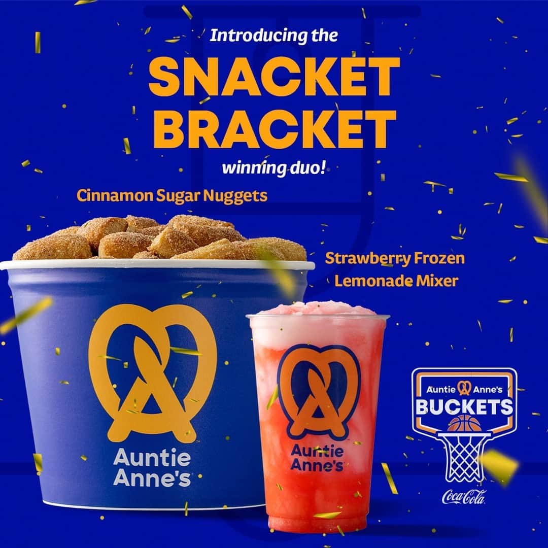 アンティ・アンズのインスタグラム：「Congratulations to the winners of the 2023 Snacket Bracket: Cinnamon Sugar Nuggets & Strawberry Frozen Lemonade Mixer​ 🥨 🍋 🏆」