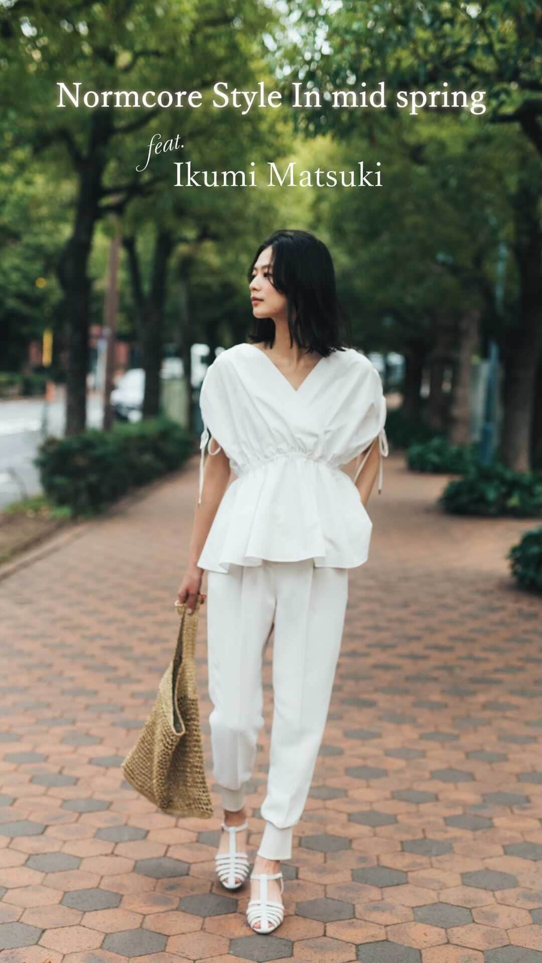 NATURAL BEAUTY BASICのインスタグラム：「松木育未さんが素敵に着こなしてくださった 春の新作webカタログ、第1弾が大好評公開中✨  Normcore Style In mid spring feat.Ikumi Matsuki  ストライプのオーバーシャツに、 ボクシーベスト、ステッチワークのセットアップetc. 春コーデをバージョンアップしてくれる ノームコアなカジュアルアイテムをデリバリー。  とれたての旬クローズを身に纏って、 日常のワードローブにときめきを。  #松木育未 さん #春カラー #ストライプシャツ  #ペプラムブラウス #ジョガーパンツ  #spring #春コーデ #スプリングコーデ #お出かけコーデ #オフィスコーデ #オフィスカジュアル #通勤コーデ #大人可愛い #カラーコーデ  #着回しコーデ #きれいめカジュアル  #ベーシックコーデ #ベーシック #ナチュラルコーデ #トレンドスタイル #シンプルコーデ #ナチュラルビューティーベーシック #naturalbeautybasic」