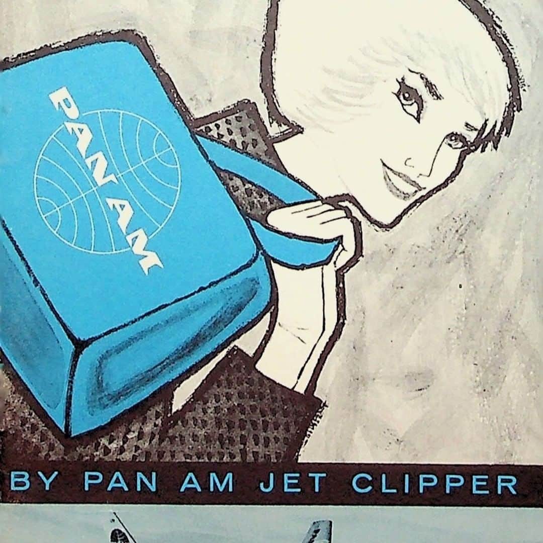 フィリップ・P・キーンのインスタグラム：「From my collection. Booklet circa 196O. "A Woman's Way To See Europe" . #panammuseum #travel #aviation #women #logo #vintage #jet #clipper #airplane #vacation」