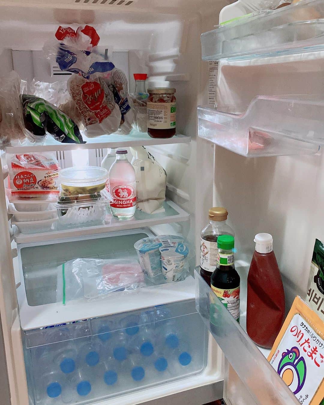 桜 稲垣早希さんのインスタグラム写真 - (桜 稲垣早希Instagram)「タイ移住1ヶ月を過ぎところで、ようやく生活の術を何となくうっすらわかって来たようなかんじです。 野菜切って冷凍したり、氷を作ったりして冷蔵庫の中身も少しは生活感が出てきました。 スーパー巡りして色々教えてくれた先輩のあっぱれさんと社員さんと色々コメントで教えてくれた視聴者さんにはめっちゃ感謝です☺️ 幼稚園の準備も大体揃えることができました。 #タイ移住 #1ヶ月経ちました #色々大変だけどめっちゃ楽しい #桜稲垣早希 #日本で気になることが不思議と気にならない」4月3日 19時54分 - sakura_inagaki_saki