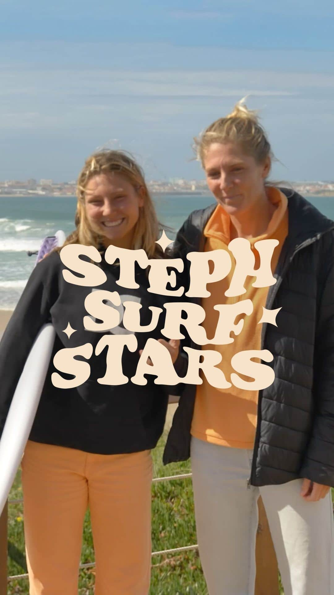 ステファニー・ギルモアのインスタグラム：「During the recent Portugal CT event, @stephaniegilmore had the chance to hang out with the first of her three #StephSurfStars winners, @lluaescudeiro. From a quick surf to lunch and a chance to chat, to the official handover of her replica 8th World Title surfboard. Such an epic day!」