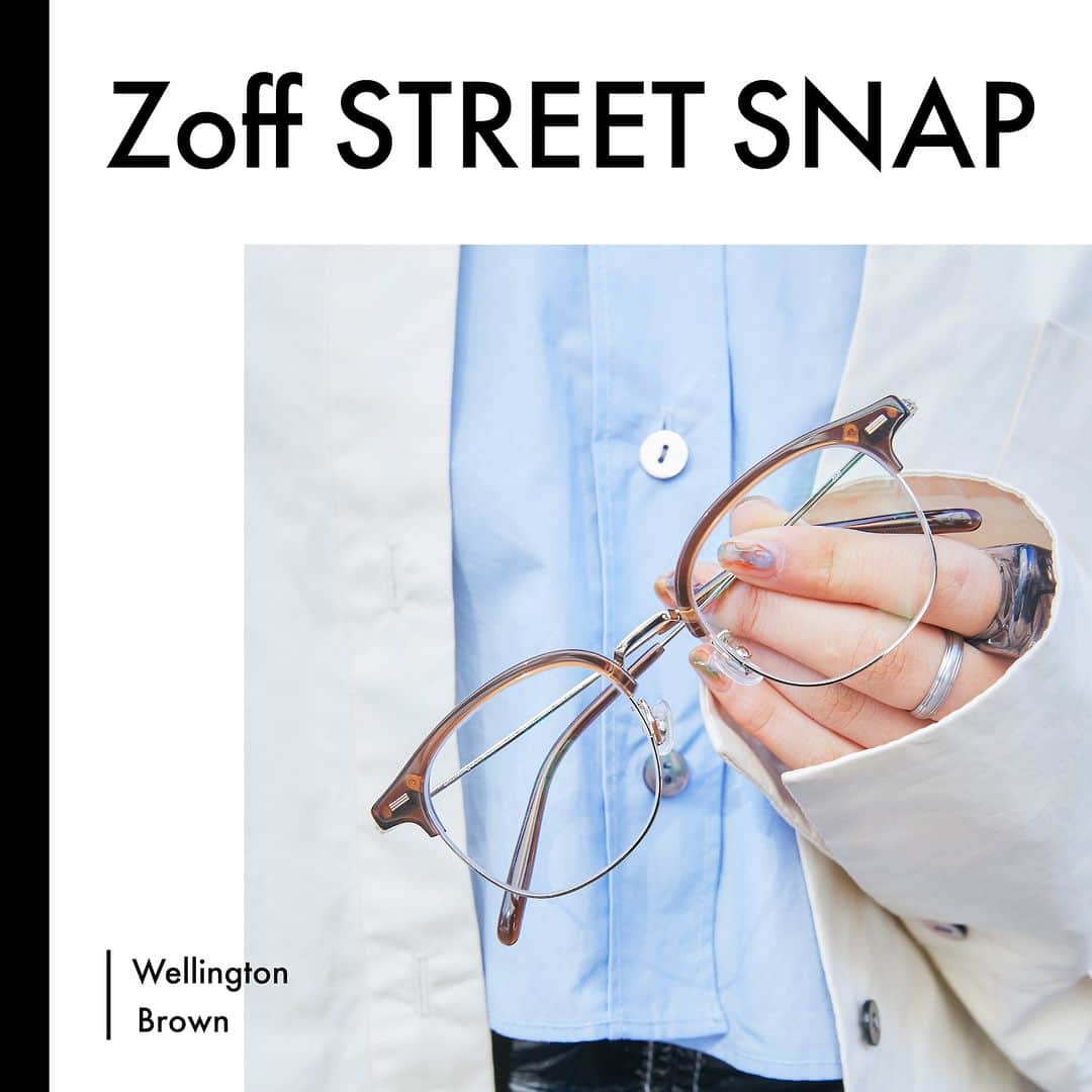 Zoff Officialのインスタグラム：「【Zoff STREET SNAP @表参道】 オシャレなあの人が選ぶ、メガネ。 数あるメガネの中で今回のフレームを選んだ決め手を聞いてみました。  ZP231001_43C1 (ブラウン)　￥11,100 ※税込・セットレンズ代込み  ■選んだポイントは？ モードな黒スカートにおじメガネを合わせたらかわいいかもと思って。かけてみたらほどよくカジュアルダウンできていい感じになりました！  model：タジタジ　@tajitaji_official  #Zoff #メガネ #ファッションスナップ #ウェリントン #伊達メガネ #ゾフ #表参道」