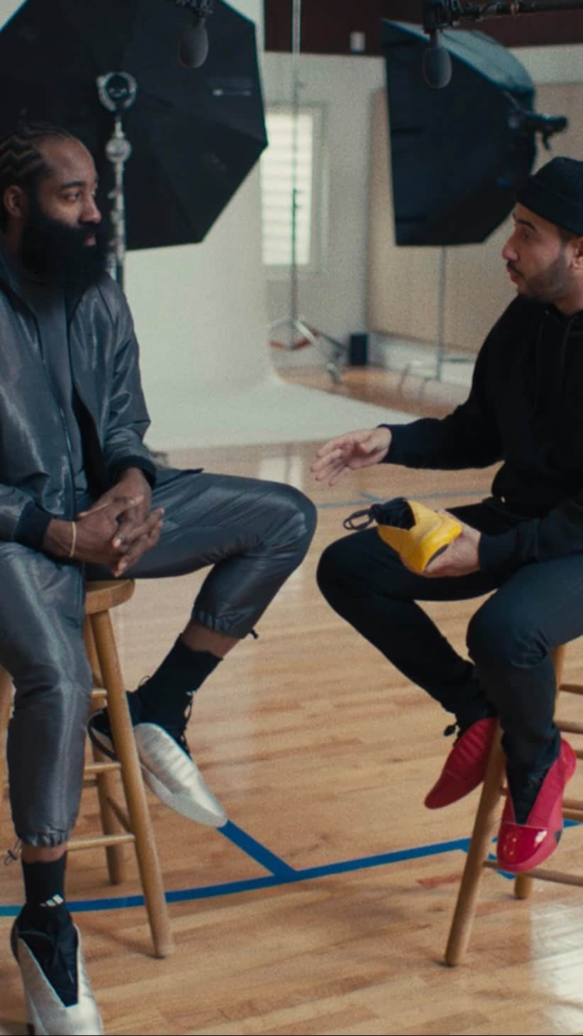 ジェームス・ハーデンのインスタグラム：「Better to be different, different to be better. Just like every player has a Why, so does every signature shoe. James Harden and adidas Basketball designer Jalal Enayah dive into the “Why” behind Harden Vol. 7 and James’ style on and off the court.  #HardenVol7 #DesignLanguage #adidasBasketball」