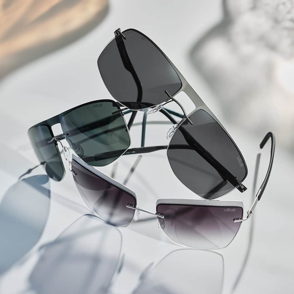 シルエットのインスタグラム：「Express yourself this season with the unique detailing of Silhouette’s statement 2023 Accent Shades.   #silhouetteeyewear #empoweredbylightness #accentshades #sun」