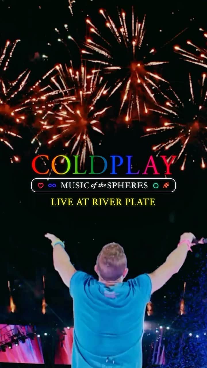 Coldplayのインスタグラム：「💫 Watch the band’s full performance of A Sky Full Of Stars from Music Of The Spheres: Live at River Plate on YouTube (link in bio)  The definitive director’s cut of the record-breaking concert film, in cinemas worldwide on April 19 and 23   Cinema tickets on sale NOW (link in bio)  #ColdplayRiverPlateFilm」