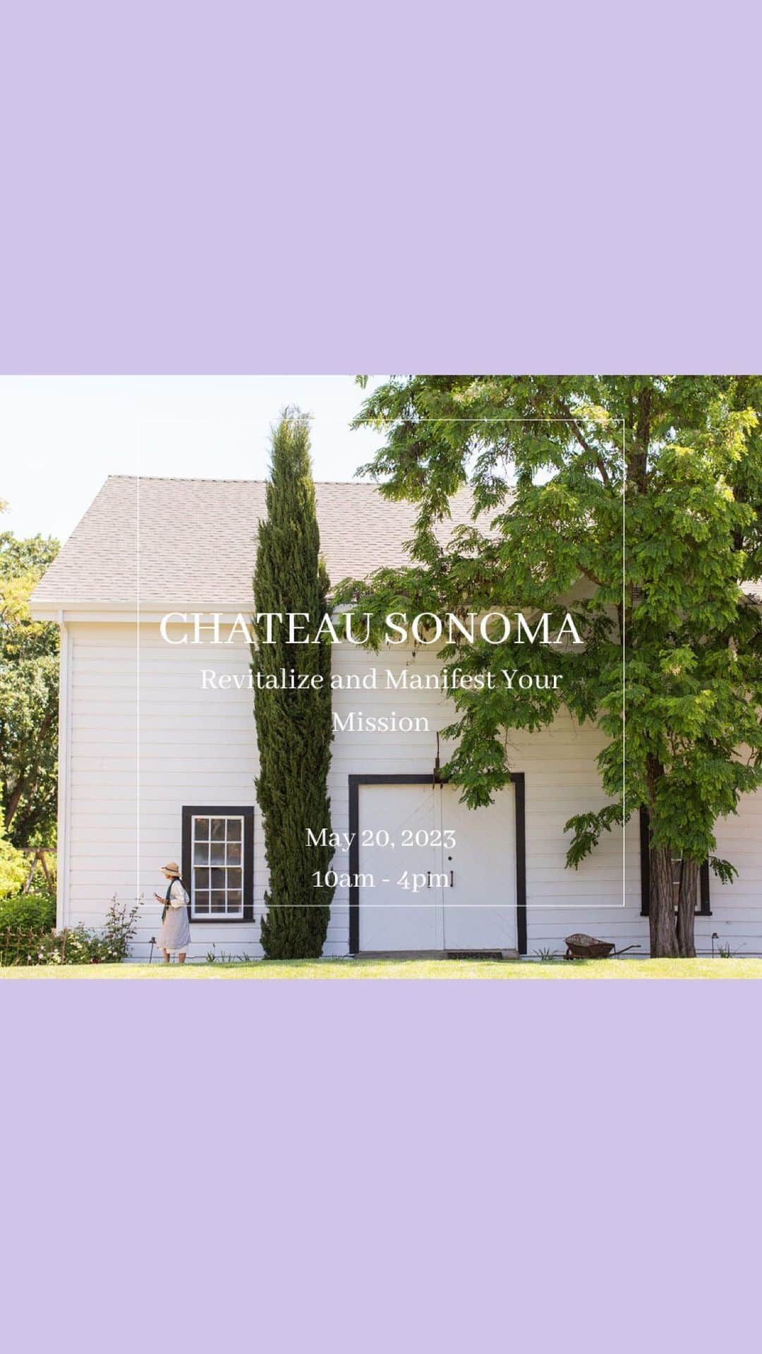 ブリアンナ・ブラウンのインスタグラム：「REVITALIZE & MANIFEST YOUR MISSION with us in a one-day Mini Retreat. 🌼 ⠀⠀⠀⠀⠀⠀⠀⠀⠀ MAY 20th | 10AM-4PM ⠀⠀⠀⠀⠀⠀⠀⠀⠀ Spend the day at the @chateausonoma Farm, aka @5thstreetfarm, practicing self-care through a mindful yoga practice with @andreabogart, meditative wandering through the lush gardens, a farm-to-table lunch prepared by Chef Kyle (@akylek), sound healing with @sacred_body_alchemy, and learning how to Manifest your Mission with me! ⠀⠀⠀⠀⠀⠀⠀⠀⠀ Join Brianna Brown Keen, Andrea Bogart, and Sarah Anderson (@sarahinsonoma) in Sonoma for a self-care day to revitalize and rejuvenate yourself, discover how to #ManifestYourMission, and continue to refine the path of the life you want to live. Space is limited. $375. ⠀⠀⠀⠀⠀⠀⠀⠀⠀ For more specific details and the schedule for the day, please see Andrea’s linktr.ee on her profile (@andreabogart) or Chateau Sonoma.   Link in bio.   Hope you can join us! 🌸 ⠀⠀⠀⠀⠀⠀⠀⠀⠀ https://www.chateausonoma.com/events-calendar/revitalize-and-manifest-your-mission」