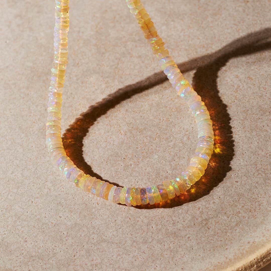 チャンルーのインスタグラム：「Our favorite Opal necklace is back in stock ✨」