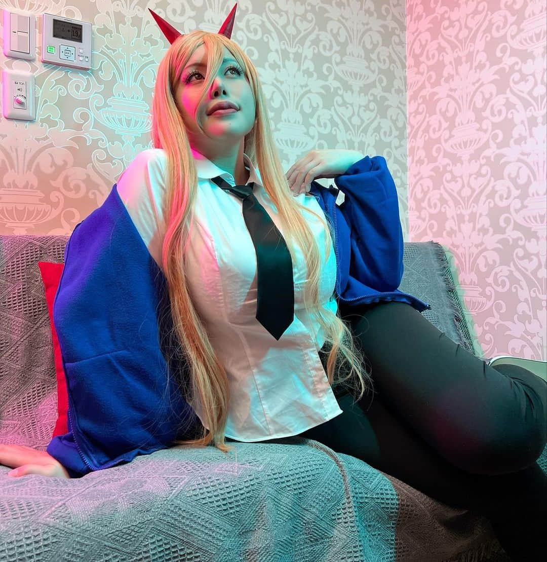 永井マリアのインスタグラム：「Power chan🌈❤️  #チェンソーマン #チェンソーマンコスプレ #cosplay #costume #パワー #chainsawman」