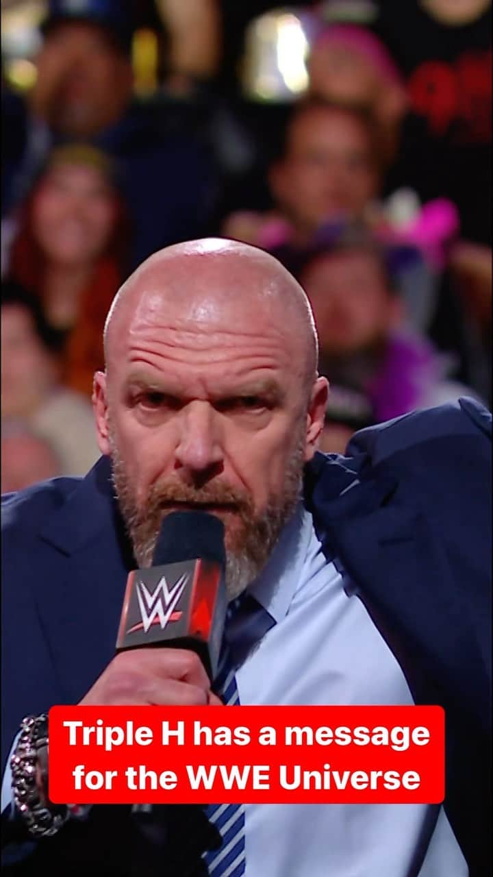 トリプルHのインスタグラム：「After today’s breaking news, @tripleh has something he wants to tell the WWE Universe… #RawAfterMania」