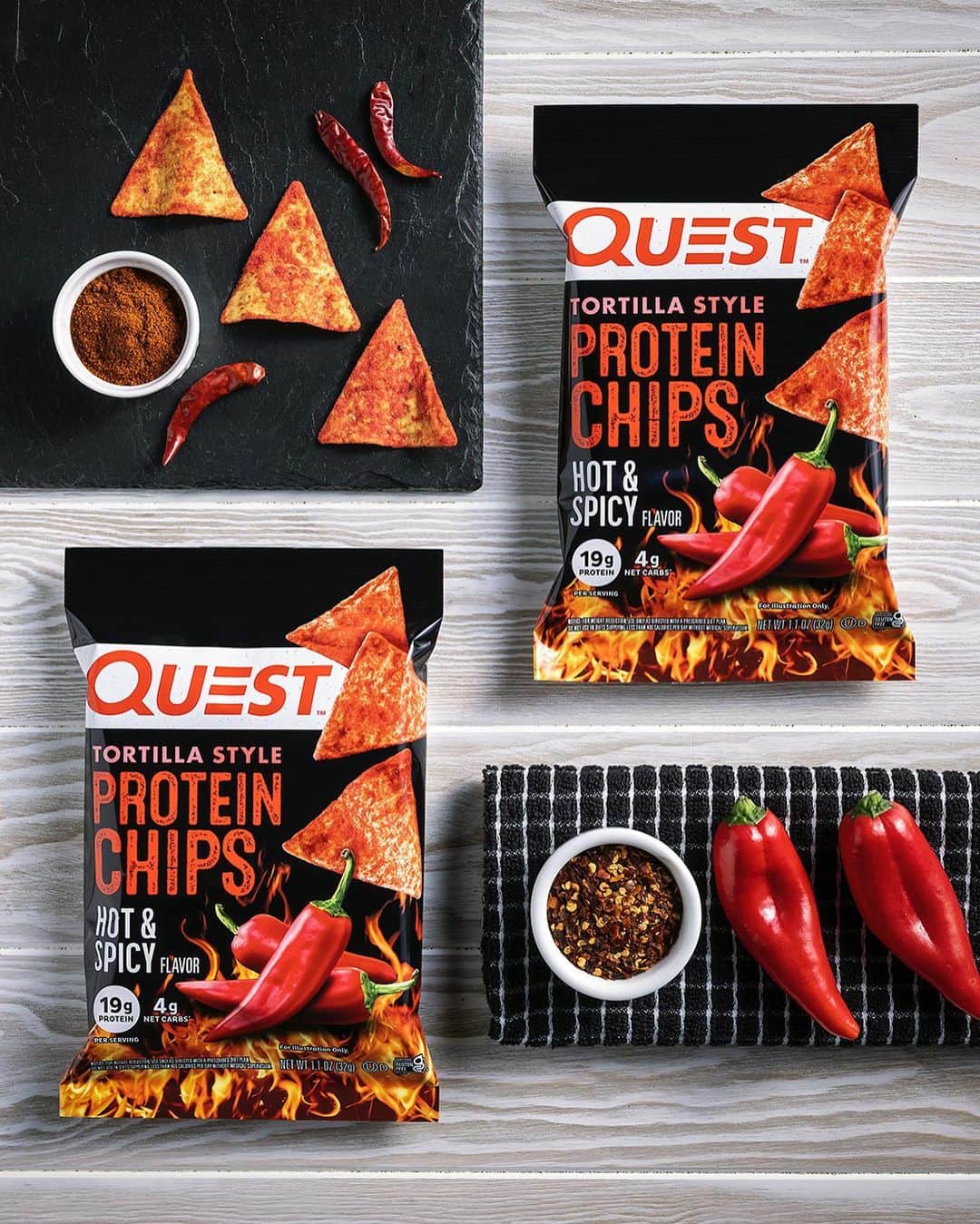 questnutritionさんのインスタグラム写真 - (questnutritionInstagram)「DOUBLE TAP to welcome the Quest™ Hot & Spicy Tortilla Style Protein Chips! 🔥🌶️😍 These chips bring the heat you seek, a satisfying crunch, & mouth-watering flavor with 19g protein & 4g net carbs. 💪🥵😋 • AVAILABLE NOW online & in stores at QuestNutrition.com, @Amazon, @Target, @Walmart (online only), @VitaminShoppe, @GNCLiveWell, @MeijerStores (Midwest), @HyVee (Midwest), & your local health/nutrition stores nationwide. 🙌 #OnaQuest #QuestChips #QuestNutrition #proteinchips」4月4日 22時00分 - questnutrition