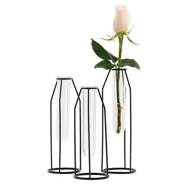 結婚準備さんのインスタグラム写真 - (結婚準備Instagram)「花が宙に浮いているように見える、面白いフラワーベースです。  黒の金属製枠に試験管の形の透明ガラスの花入れというモダンなデザイン。  無駄を排除したスタイリッシュな形状ですので、花を入れる以外にもいろいろ工夫できそう😉  #花瓶 #フラワーアレンジメント #フラワーベース #フラワーディスプレイ #テーブルコーディネート #試験管フラワーベース #試験管アレンジ #試験管花器 #ユアスタイルウエディング #yourstylewedding」4月4日 11時18分 - yourstylewedding