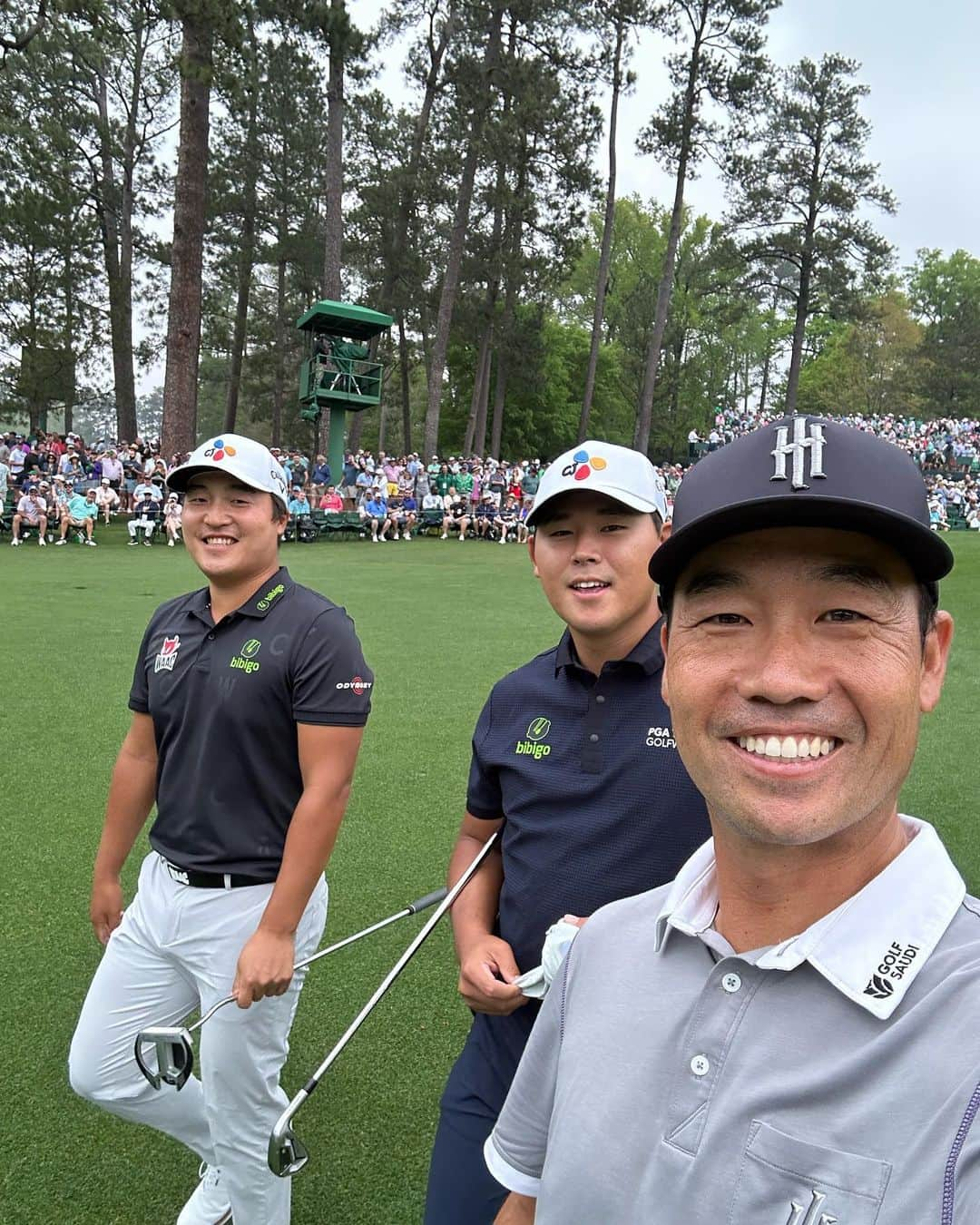 ケビン・ナのインスタグラム：「Fun practice round with the boys! @themasters  #themasters」