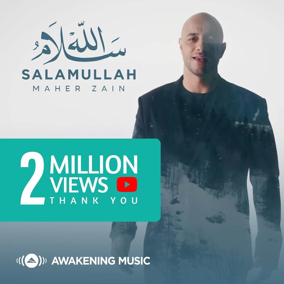 マヘル・ザインのインスタグラム：「Alhamdulillah, my new music video Salamullah has already passed 2 million views! Thank you all for your amazing love and support! 😉 صلاة الله وسلام الله دوما عليك   #Salamullah #NewMusicVideo #AwakeningMusic #Ramadan #IslamicMusic #ProphetMuhammad」
