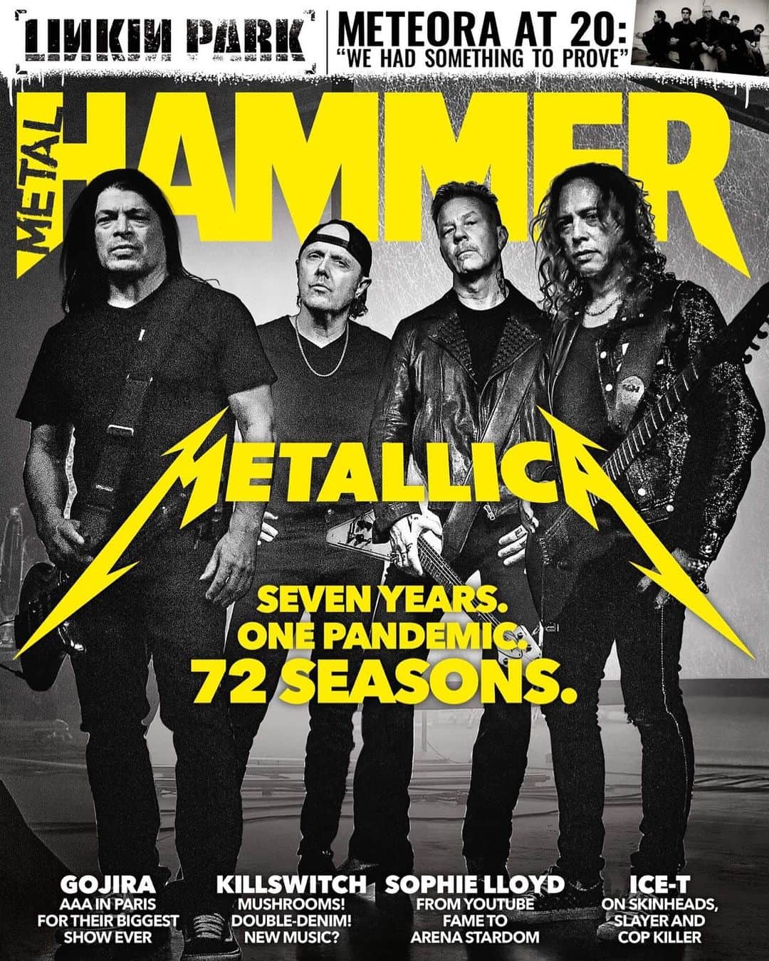 METAL HAMMERのインスタグラム：「On. Sale. Now. Metallica return to the cover of Metal Hammer for one of our biggest issues of the year! Order your copy via the link in the bio 🔥   #metallica #72Seasons #metallicafamily #metallicafans #jameshetfield #kirkhammett #larsulrich #robtrujillo #thrashmetal #heavymetal #metalhammer #magazine #magazinecover」