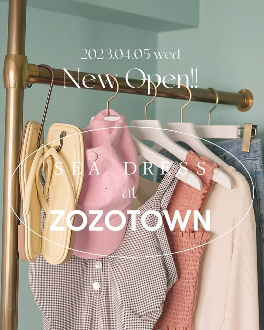 sea_dressのインスタグラム：「◆news!  2023.04.05 wed 12:00～ SEADRESS at ZOZOTOWN New Open！  SEADRESSは姉妹ブランド「titivate」としてZOZOTOWNで展開しておりましたが 明日、2023年4月5日(水)12時より単独出店を行います。  今後もお客様の特別なお時間に寄り添える商品ラインナップを目指してまいります✨  お得なイベントも実施予定ですのでぜひお楽しみに！ セール情報をいち早くチェックできる「お気に入りショップ登録」がおすすめです♡ https://zozo.jp/shop/seadress/comingsoon.html ▶ハイライト“ZOZOTOWN”からURLに以降できます✈」