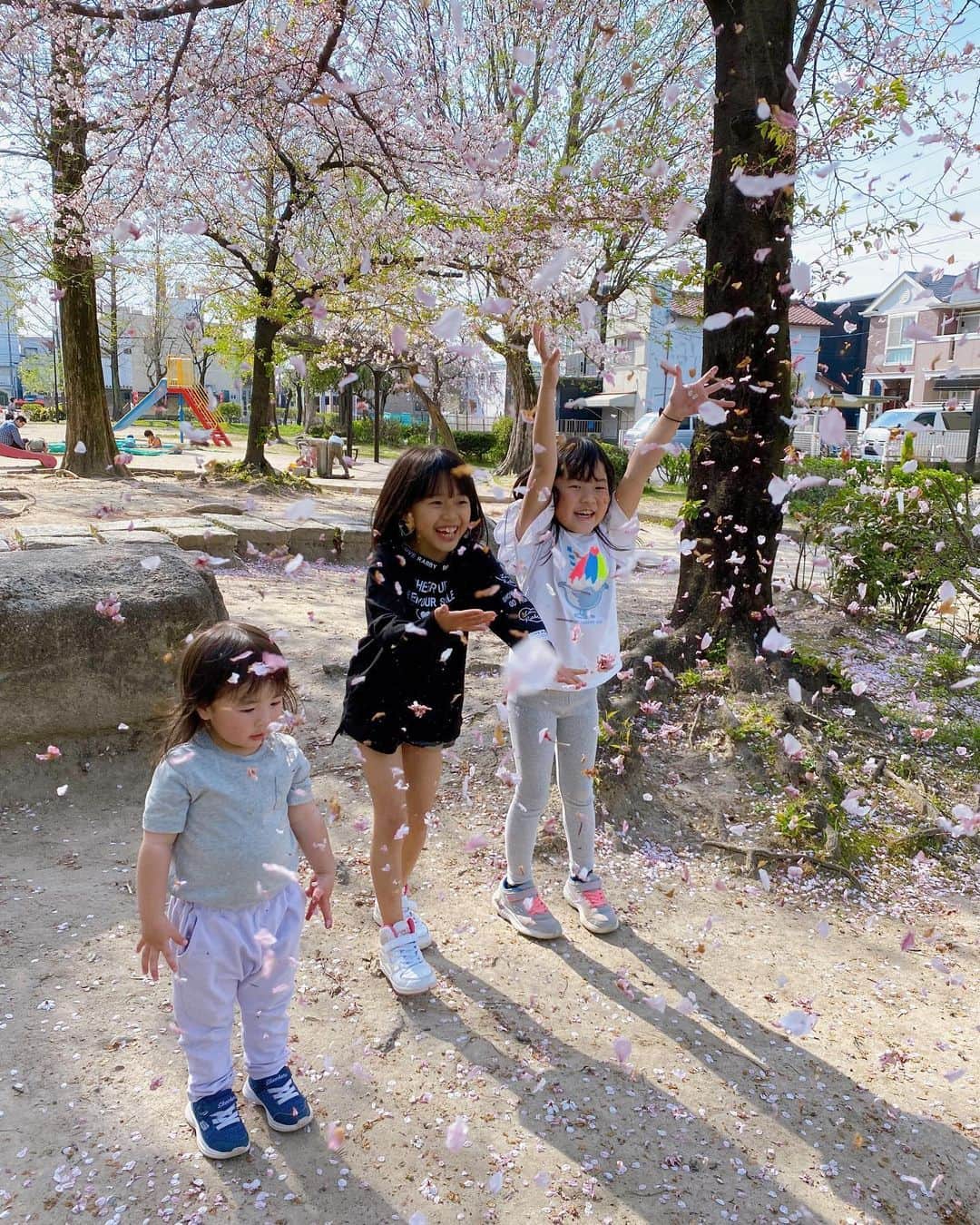 ena..*加藤 恵梨奈さんのインスタグラム写真 - (ena..*加藤 恵梨奈Instagram)「⁡ ⁡ ⁡ ⁡ ⁡ ⁡ ⁡ ⁡ ⁡ ⁡ お友達がベビー見に来てくれて そのまま公園でみんなで遊んだ日🏞🎵 かくれんぼしたり追いかけっこしたり 遊具で遊んだり落ちてる桜を拾って投げてみたり🌸*･ 終始楽しそうでよかった⸜🙌🏻⸝‍ 美味しいケーキを持ってきてもらったんやけど どれも美味しくて1日2つ食べたのは内緒🙊w いつもありがとう⸜🌷︎⸝‍ ⁡ ⁡ ⁡ #３児のママ #三姉妹 #姉妹ママ #三姉妹ママ #ワンオペ育児 #女の子 #女の子ママ #女の子ベビー #0歳児 #出産祝い #お友達 #仲良し #同い年」4月4日 19時55分 - e_n_a_p_i