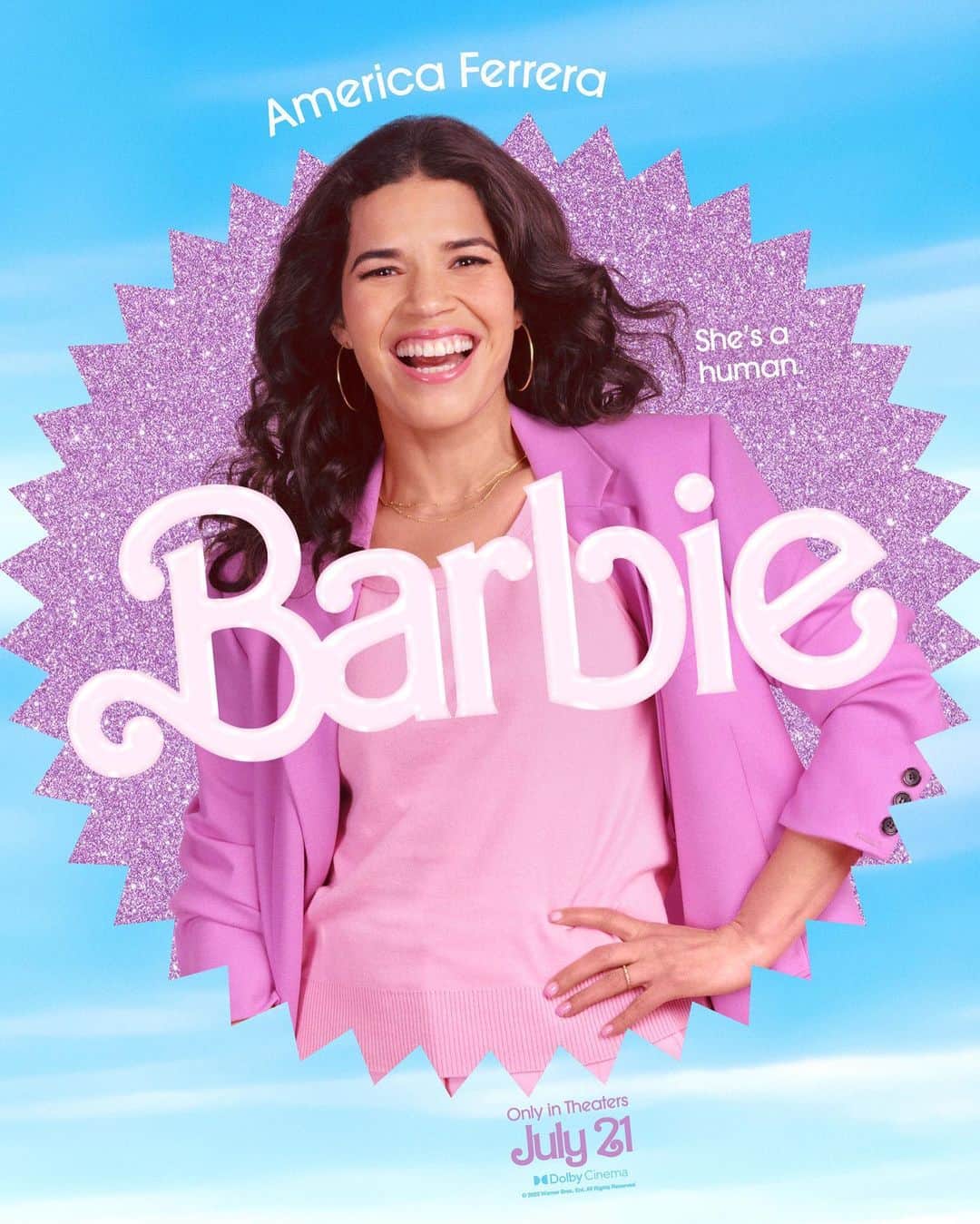 アメリカ・フェレーラさんのインスタグラム写真 - (アメリカ・フェレーラInstagram)「She’s a human. #BarbieTheMovie Swipe for more humans 💗 Barbies & Kens in stories 💃🏻🕺🏼」4月4日 22時34分 - americaferrera