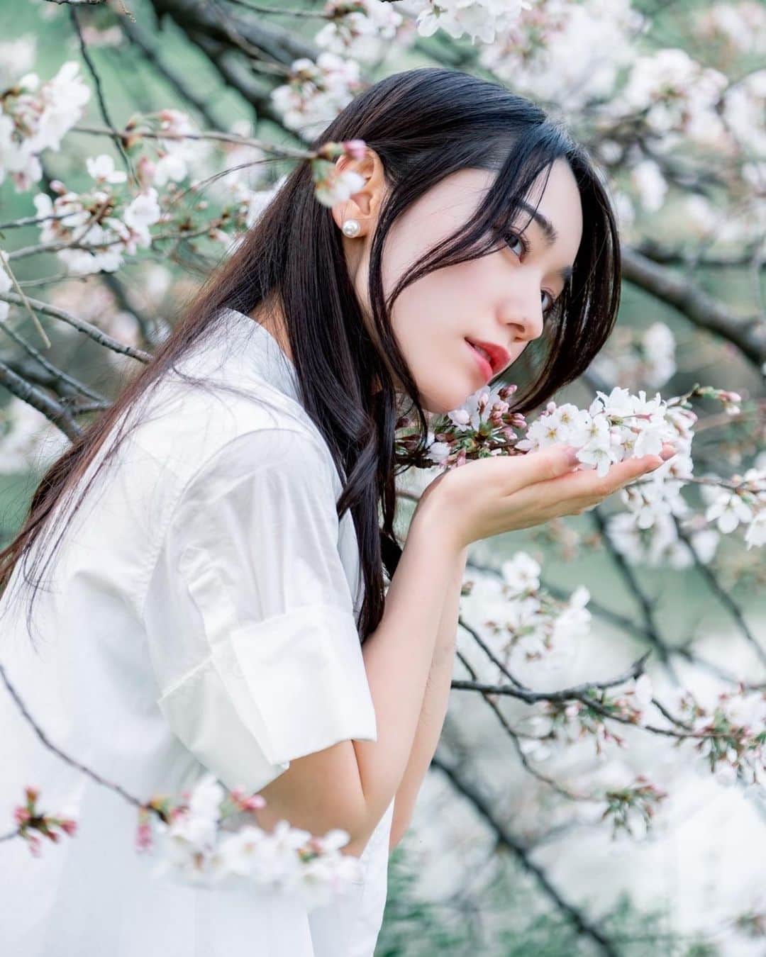 林花音のインスタグラム：「桜の季節も終わっちゃった🌸🥲 ・ 桜見に行ってから桜餅食べたい欲が止まらない 家で作れるのかな？？🌸🫠 ・ ・  #🌸 #桜 #桜スポット #ポートレート #ポートレート撮影 #jp_portrait部 #jp_portrait_collection #tokyocameraclub #東京カメラ部 #ポトレの世界 #被写体 #被写体モデル #屋外撮影」