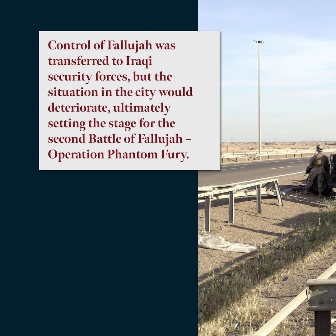 アメリカ海兵隊さんのインスタグラム写真 - (アメリカ海兵隊Instagram)「On March 31, 2004, armed insurgents killed four American civilian security contractors who were driving through the city of Fallujah, Iraq. Within hours of the attack, images of the Americans’ desecrated bodies – burned, and hung from a bridge – were broadcast around the globe.   When the horrific killings occurred, Marines were finalizing their turnover with @usarmy units in the area and had just assumed command of security operations. Marine leaders understood the severity of the attack and immediately condemned the brutal murders, but simultaneously recommended against an immediate offensive reaction. Then-Brig. Gen. John F. Kelly wrote “we must avoid the temptation to strike out in retribution.”   Despite initial calls for restraint, on April 3, 2004, the combined joint task force commander issued the order for Marines to go on the offensive in Fallujah, and on the next day Operation Vigilant Resolve began. On the night of April 4, 2004, Marines launched their assault on the city, and by sunrise the following morning, Fallujah was surrounded by U.S. Marines.   Throughout the next five days, Marines engaged in fierce urban combat with a level of intensity not seen since the Battle of Hue City. Although Marines successfully gained control of strategic areas within the city, cutoff insurgent withdrawal routes, and destroyed several key insurgent defensive positions, the Iraqi Governing Council grew concerned with the intensity of the urban combat happening in Fallujah. The U.S. announced it would institute a ceasefire in the city beginning at noon, April 9, 2004. Despite the ceasefire, insurgents continued to assault Marines throughout the following weeks.   On May 1, 2004, then-Lt. Gen. James Conway, the @i_mef_marines commanding general, announced he was turning over all remaining operations in Fallujah to the Iraqi Fallujah Brigade, and Marines would depart the city, ending Operation Vigilant Resolve. Six months later, Marines would once again find themselves back on the streets of Fallujah, engaged in violent house-to-house fighting – Operation Phantom Fury.  Click the link our bio to read the full article on our website.  #USMCHistory #SemperFidelis」4月4日 23時43分 - marines