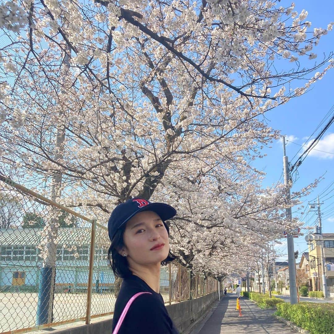 皆本麻帆のインスタグラム：「春ってあっという間だから、ちゃんと会いに行かなきゃな。。。🐝💛🤍  4月もよろしくお願いします♫  （人生初の競馬場は浦和でした。埼玉最高‼︎‼︎‼︎）」