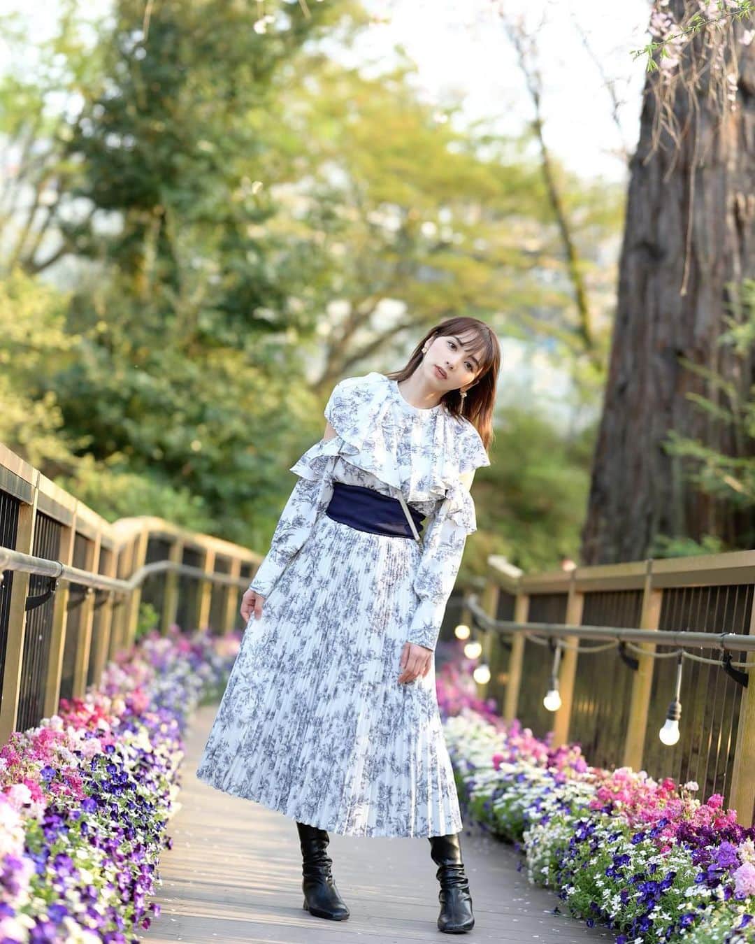 瀬野ユリエのインスタグラム：「おやすみなさい😴💤⭐💓　 #桜#sakura#よみうりランド#撮影会#春#写真好きな人と繋がりたい#カメラ好きな人と繋がりたい#被写体#モデル#model」