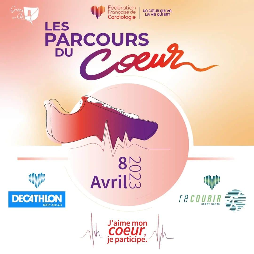 クリストフ・ルメートルのインスタグラム：「Les parcours du coeur, c'est la plus grande opération de prévention-santé organisée en France.  Parrainé par la Fédération Française de Cardiologie, il s'agit d'un évènement familial, convivial et gratuit ayant pour but de vous reconnecter avec votre corps pour améliorer votre santé et votre bien-être. Venez vous initier tout au long de la journée à différentes activités physiques telles que la marche nordique, la course à pied, la Zumba, le Pilates et bien d'autres encore.  Et comme une bonne santé, ça se construit tôt : vos enfants pourront découvrir tout en s'amusant les disciplines de l'athlétisme : courir, sauter, lancer... Rendez-vous le samedi 8 avril au magasin Decathlon de Grésy-sur-Aix ! #parcoursducoeur #sportsanté #asics #athleticsportaixois #aixlesbainsrivieradesalpes #LAURA」