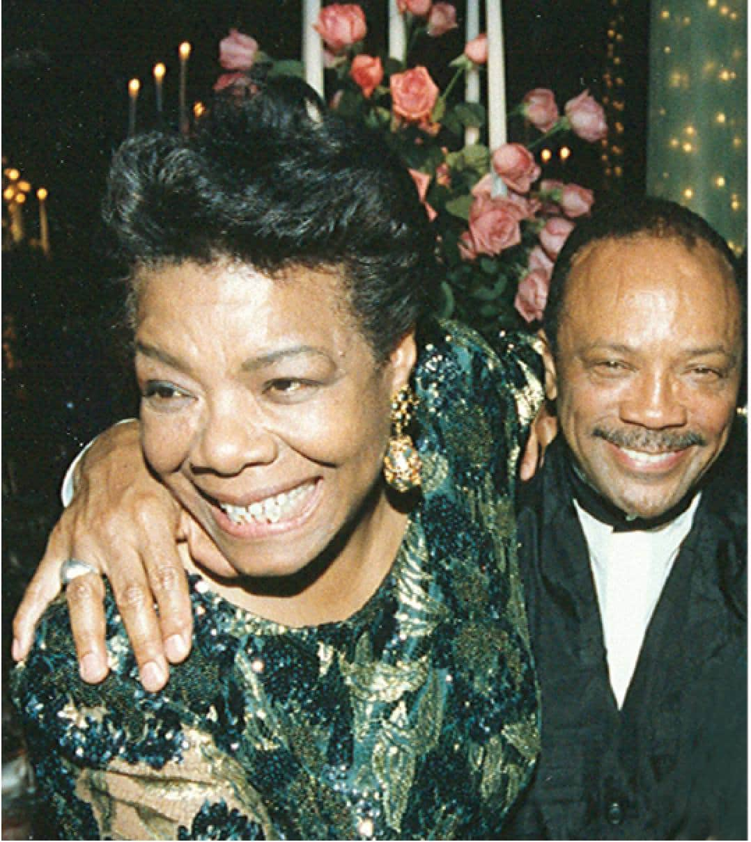 クインシー・ジョーンズのインスタグラム：「In honor of what would’ve been my beloved sista from another mista’s 95th birthday, I can’t help but reflect on the beautiful life that Dr. Maya Angelou lived. Over the course of our 46 year friendship, we had the joy of collaborating on two songs from my “For Love of Ivy” soundtrack in 1968, & getting to deliver her poem “Pulse of the Morning” during the Clinton Inaugural in 1992. I’ve said it before & I’ll say it again…Maya’s ability to channel the deep feelings of humanity will never be matched, & she possessed the unique ability to construct sentences when we couldn’t even find words. She used to teasingly say to me, “Darling, let’s have ‘lurnch’,” & man I’ll always be ready. I miss her deeply, but am honored to hold on to the presence of her words. Happy Birthday dearest Maya! 📸: @drmayaangelou Facebook」