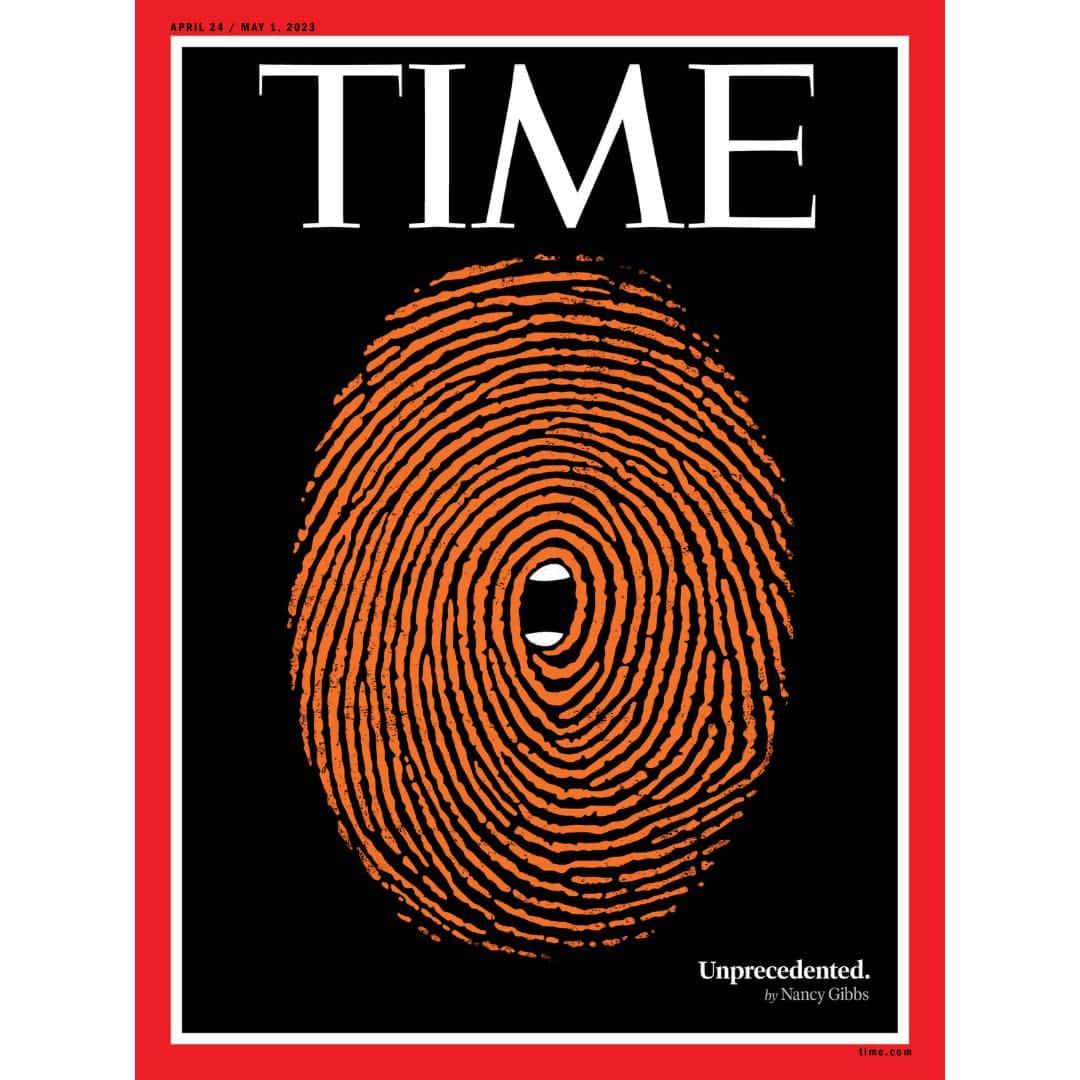 TIME Magazineのインスタグラム：「TIME's new cover: Unprecedented.  The historic—and entirely predictable—indictment of Donald Trump.  "Presidents swear an oath to uphold the laws; former presidents are granted protections and privileges because they served and are in a position to serve in new ways, and in the past presidents have used that opportunity to do tremendous global good," writes Nancy Gibbs.  "The scandal of Donald Trump’s passage through public life rests both in what he has done and what he has left undone—so much power to do good, deployed to divide and conquer."  Read the cover story at the link in our bio. Illustration by Edel Rodriguez for TIME」