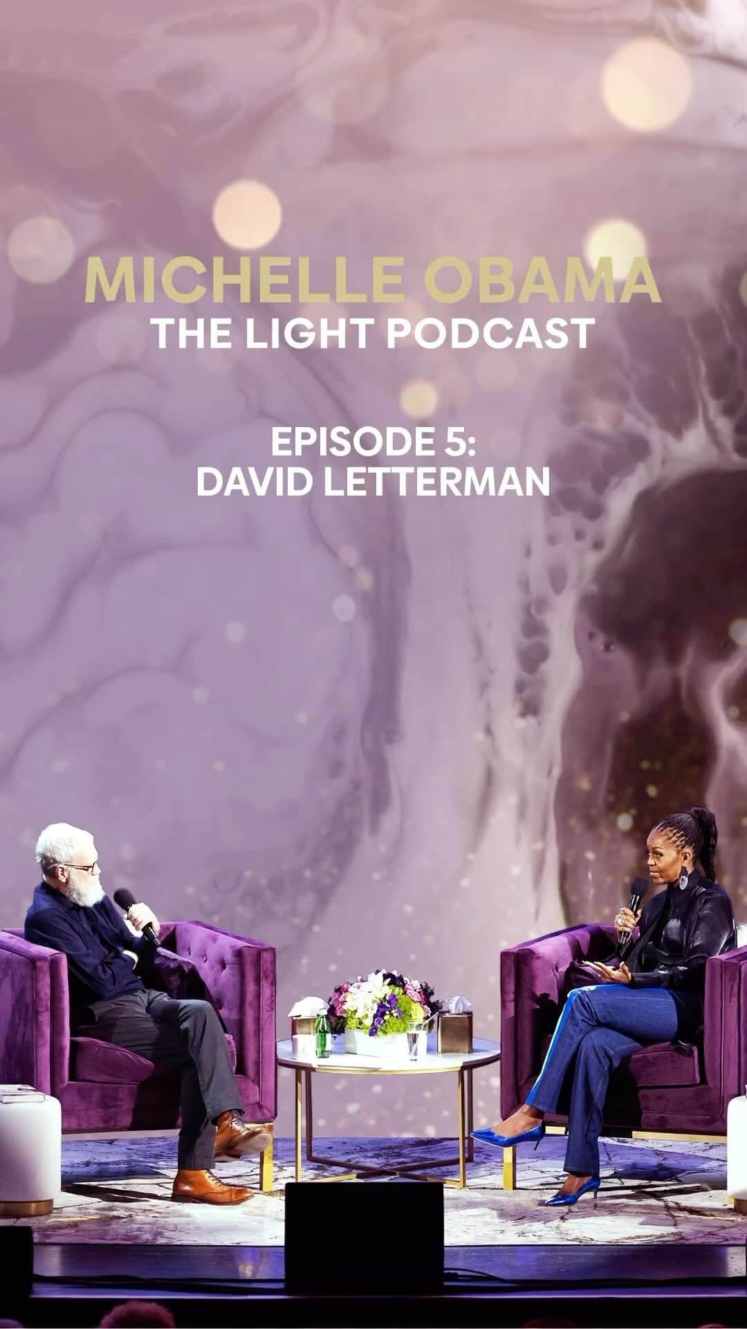 のインスタグラム：「This week’s episode of The Light Podcast from @HigherGroundMedia is special since it was recorded back home in Chicago. So many of my friends and family joined me in the audience, and David @Letterman just led an incredible conversation.   I’ve known David for a while, and what I love about him isn’t just his sharp wit—it’s his sensitivity. He’s unafraid to show his tender side, and over the years, we’ve bonded over the ups and downs of raising our kids.  Whenever we see each other, it’s like we haven’t missed a beat—and we just dive right into conversation. I’m grateful to call him a friend.  In this episode of The Light Podcast, we dive into the writing process, vulnerability, mental health, and how focusing on smaller tasks can help us keep bigger challenges in perspective.  Take a listen now on @Audible. #TheLightPodcast」