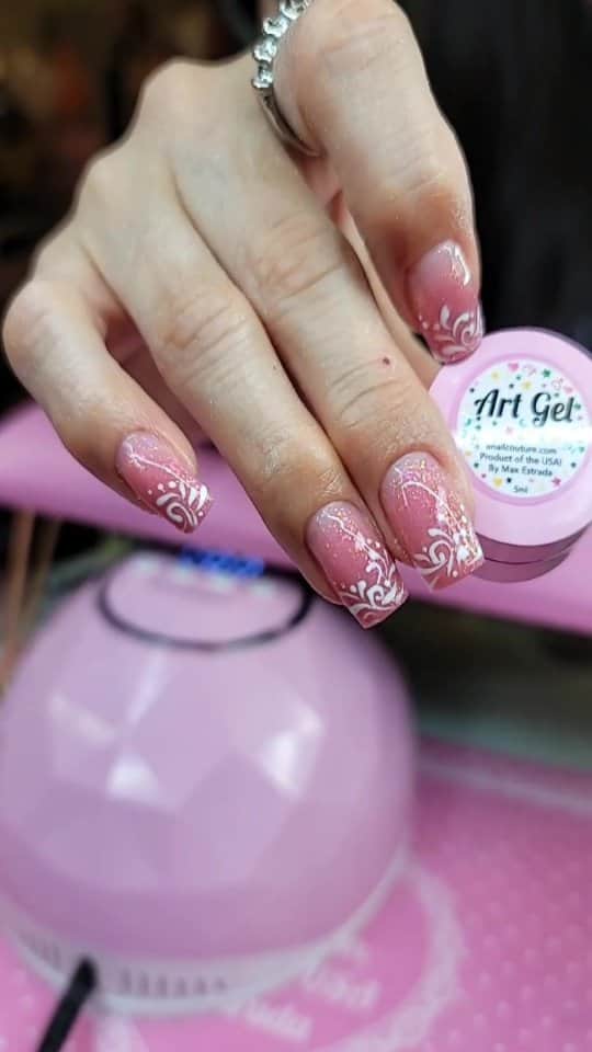 のインスタグラム：「Enailcouture.com new apink and art gel   Enailcouture.com 123go pre made full coverage gel nails in French alond style ♡~! Out NOW ♡!~ made in America 🇺🇸  ネイル #nailpolish #nailswag #nailaddict #nailfashion #nailartheaven #nails2inspire #nailsofinstagram #instanails #naillife #nailporn #gelnails #gelpolish #stilettonails #nailaddict #nail #naildesigns #nailtech#nailsonfleek」